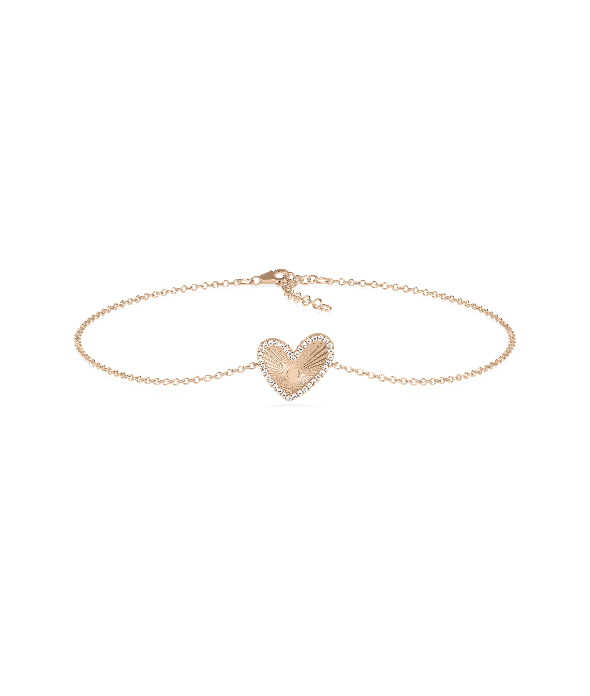 Diamond Outline Heart Bracelet- gold bracelet