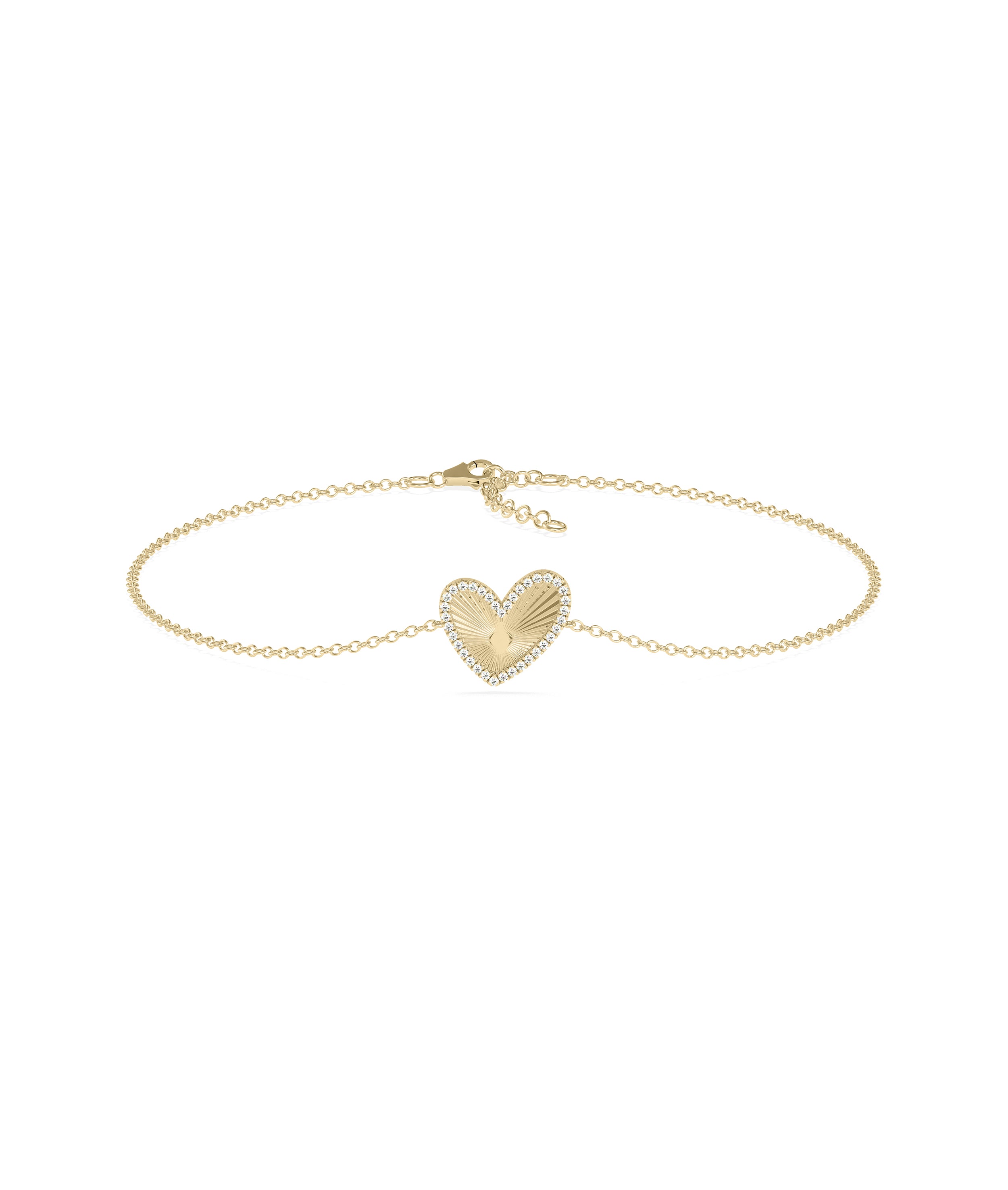 Diamond Outline Heart Bracelet- gold bracelet