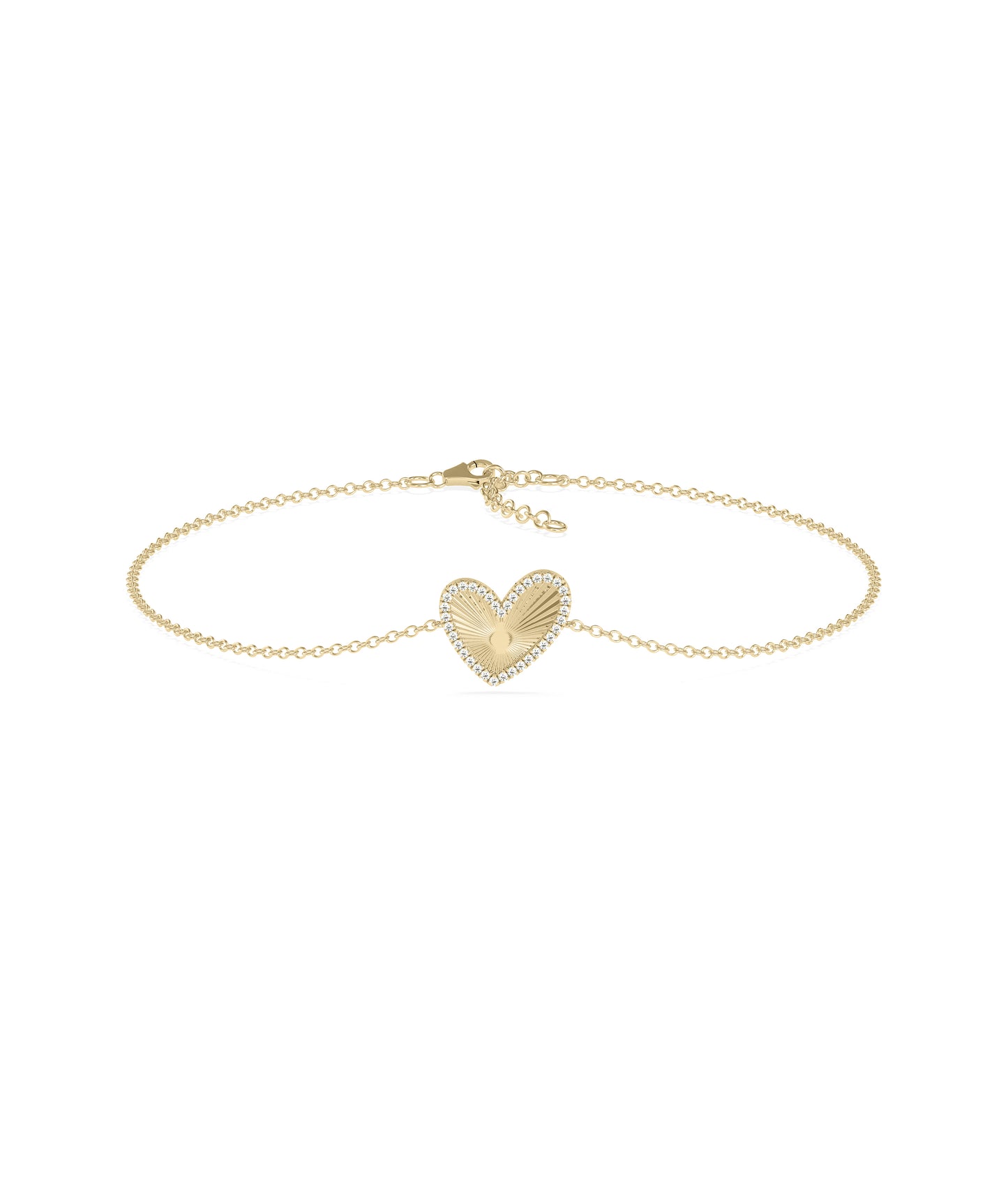 Diamond Outline Heart Bracelet- gold bracelet