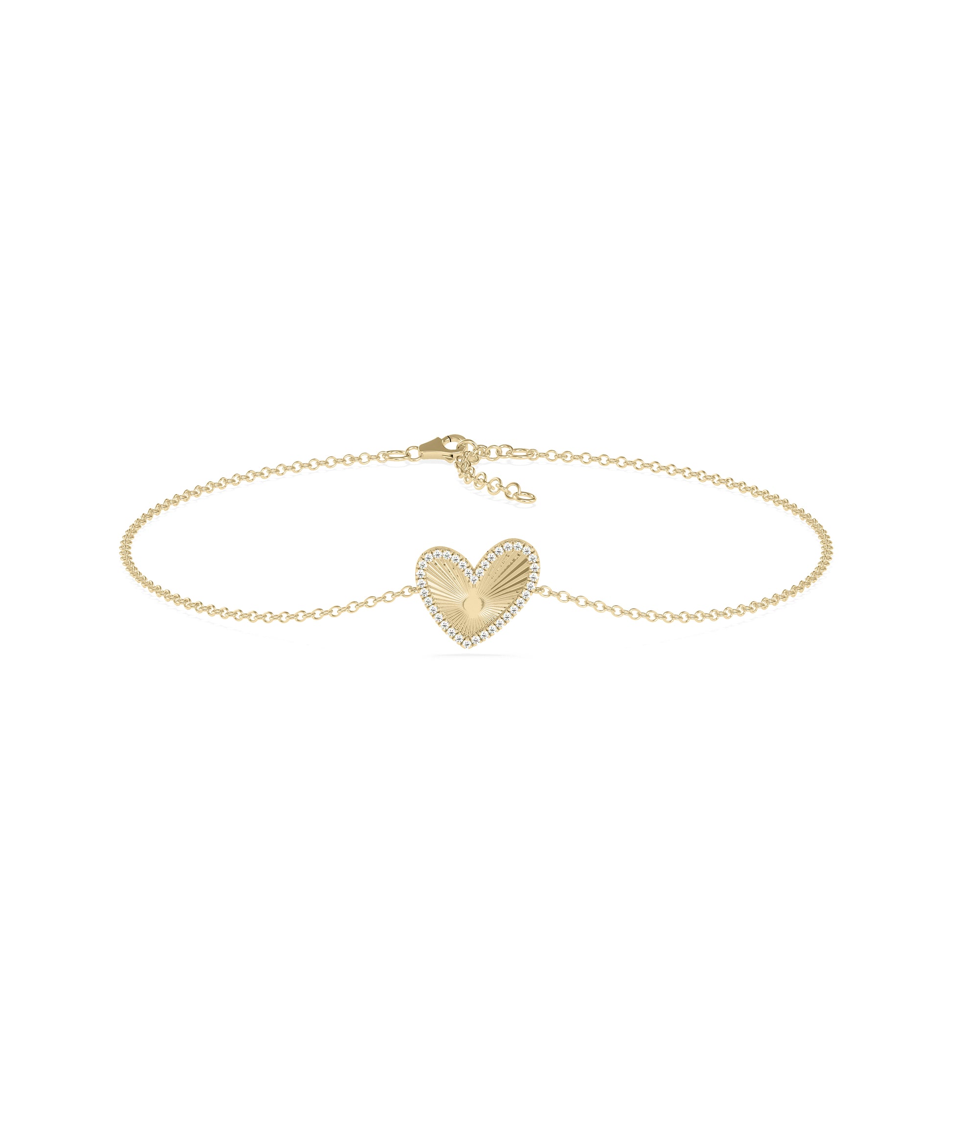 Diamond Outline Heart Bracelet- gold bracelet