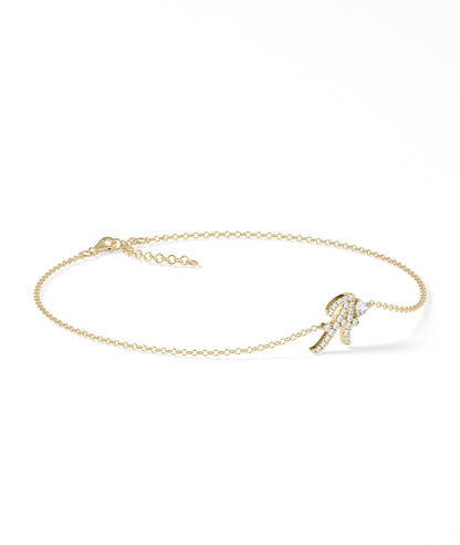 Diamond Initial with Solitaire Bracelet - GOLD bracelet