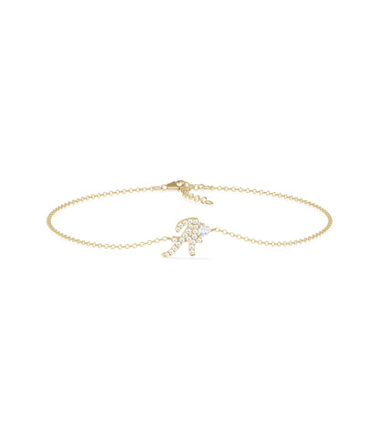 Diamond Initial with Solitaire Bracelet - GOLD bracelet