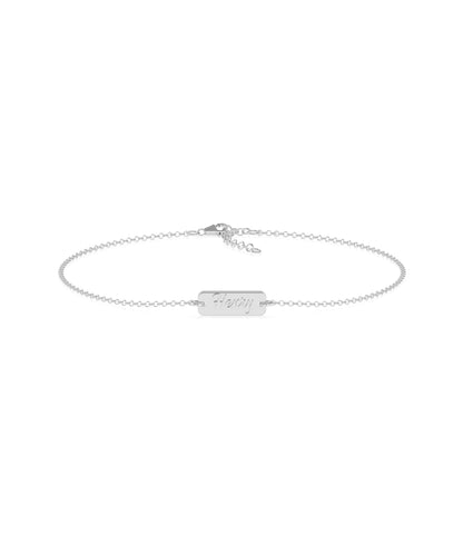 Custom Name Petite Biscuit Bracelet - Elegant Diamond Bangle Bracelet