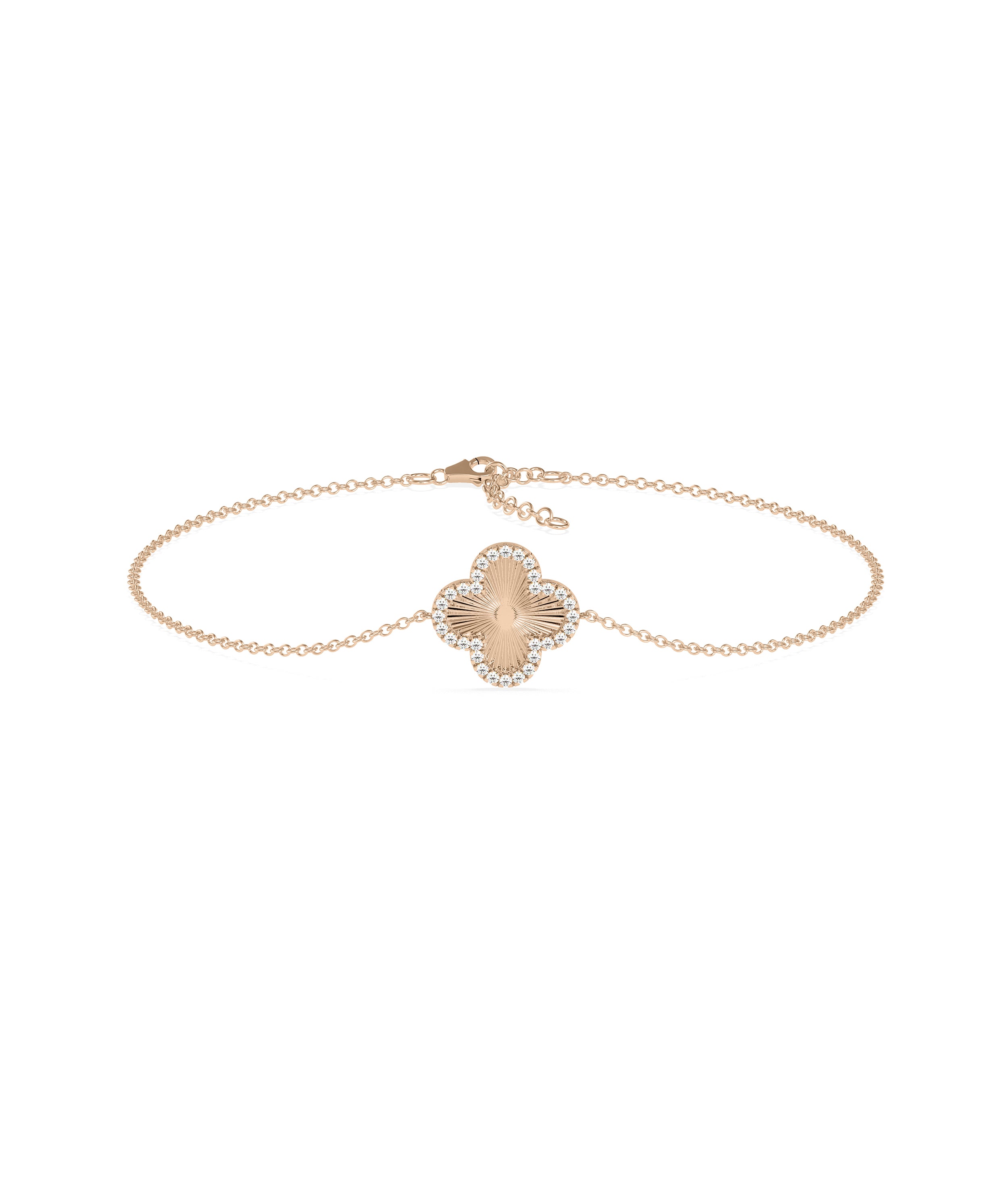 Diamond Outline Clover Bracelet- diamond bracelet