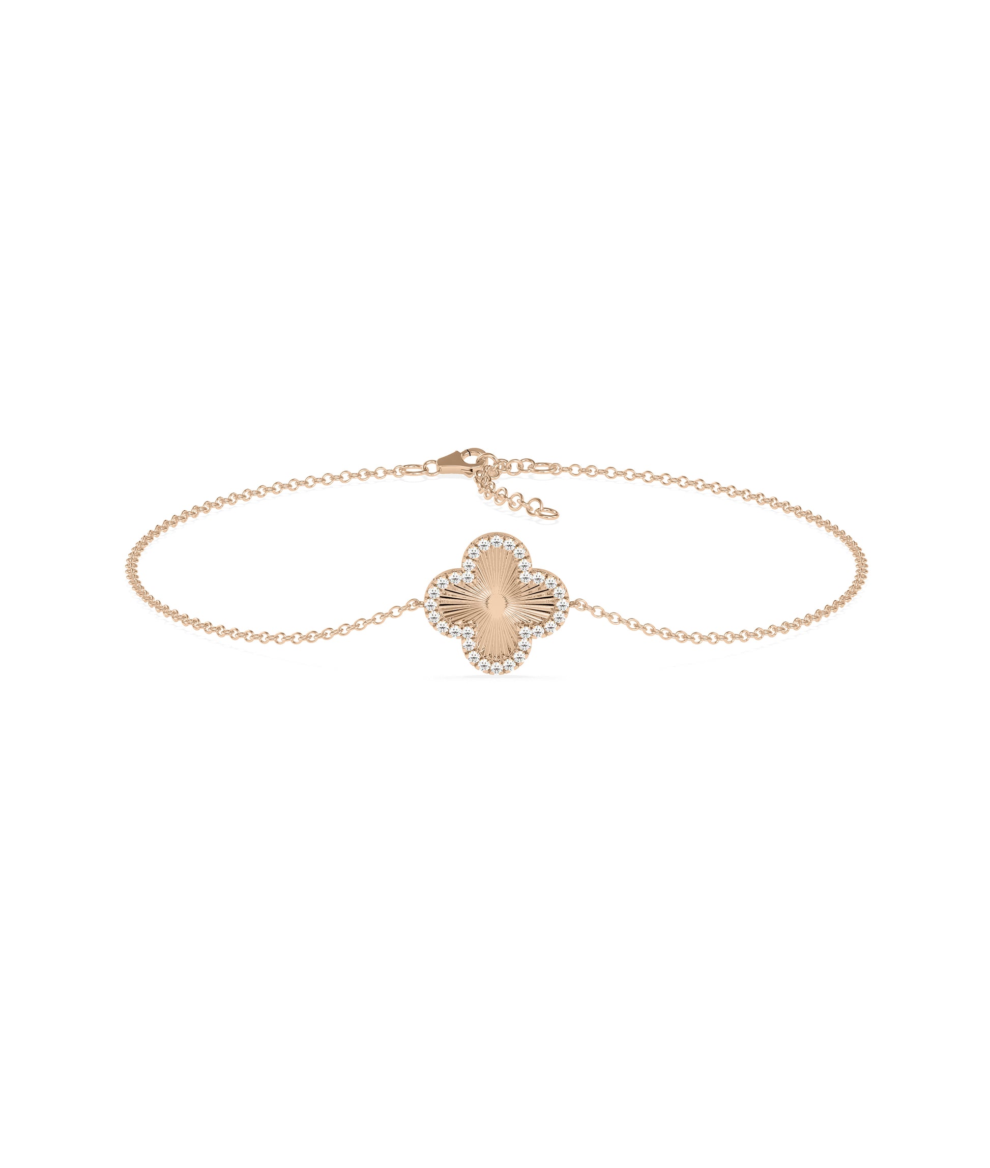 Diamond Outline Clover Bracelet- diamond bracelet