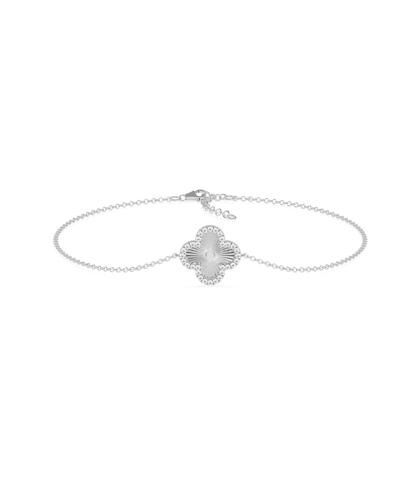 Diamond Outline Clover Bracelet- diamond bracelet