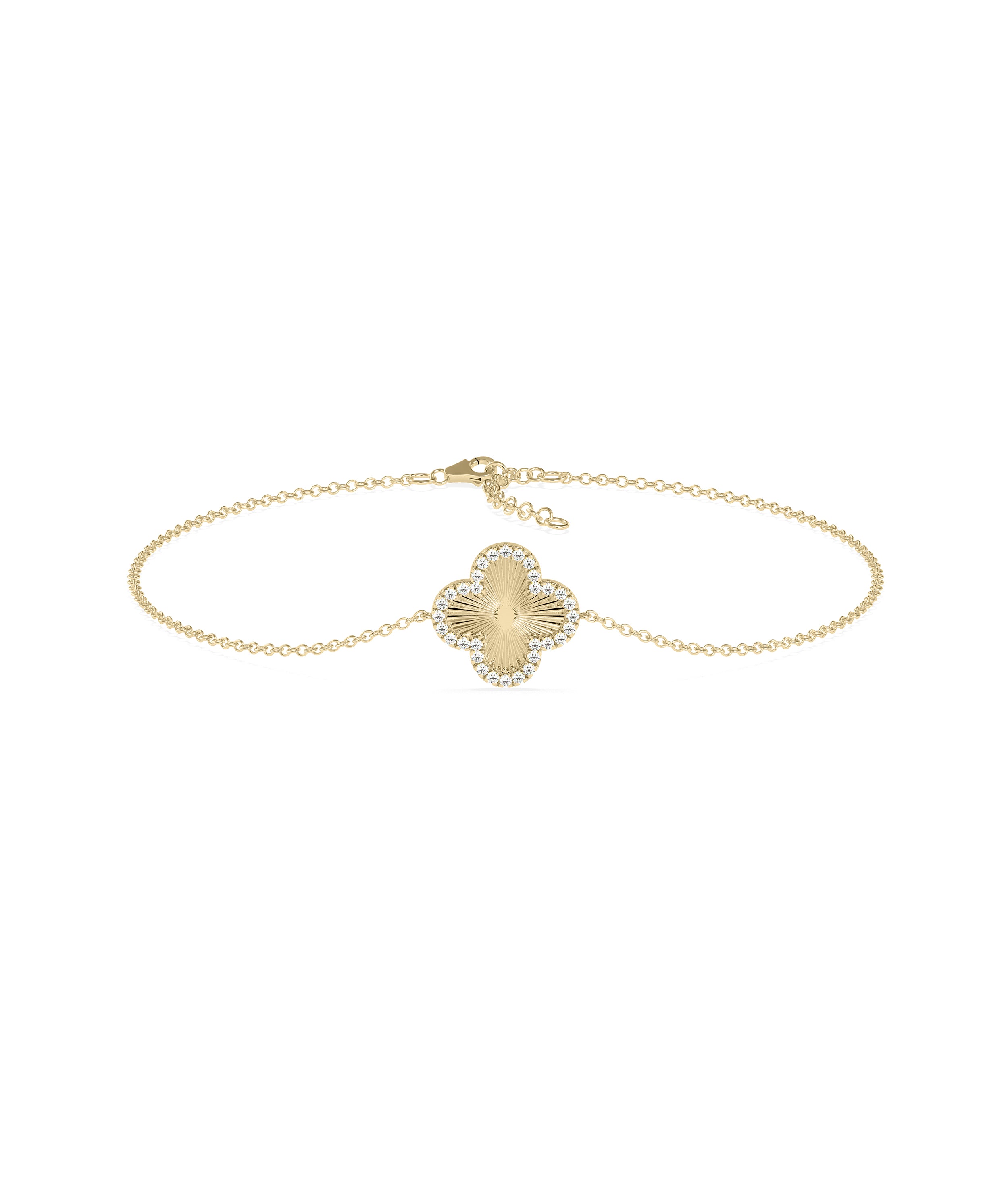 Diamond Outline Clover Bracelet- diamond bracelet