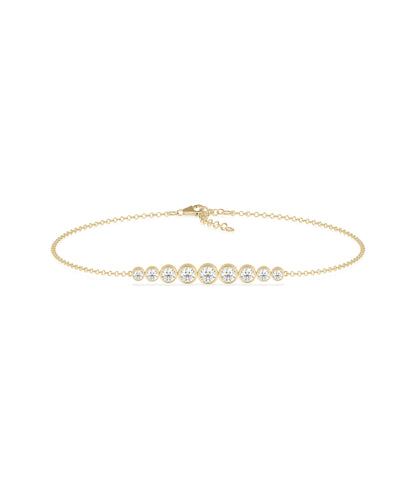 "Diamond Graduating Bezel Bracelet Gold Bracelet"