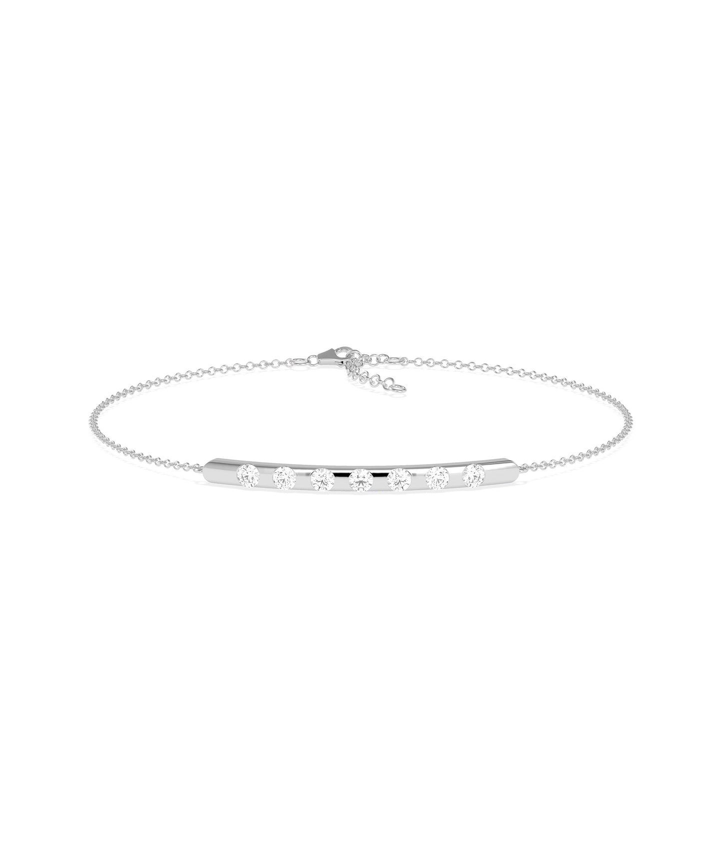 "Elegant Diamond Bracelet - Station Bar Cable Chain for Everyday Jewelry"