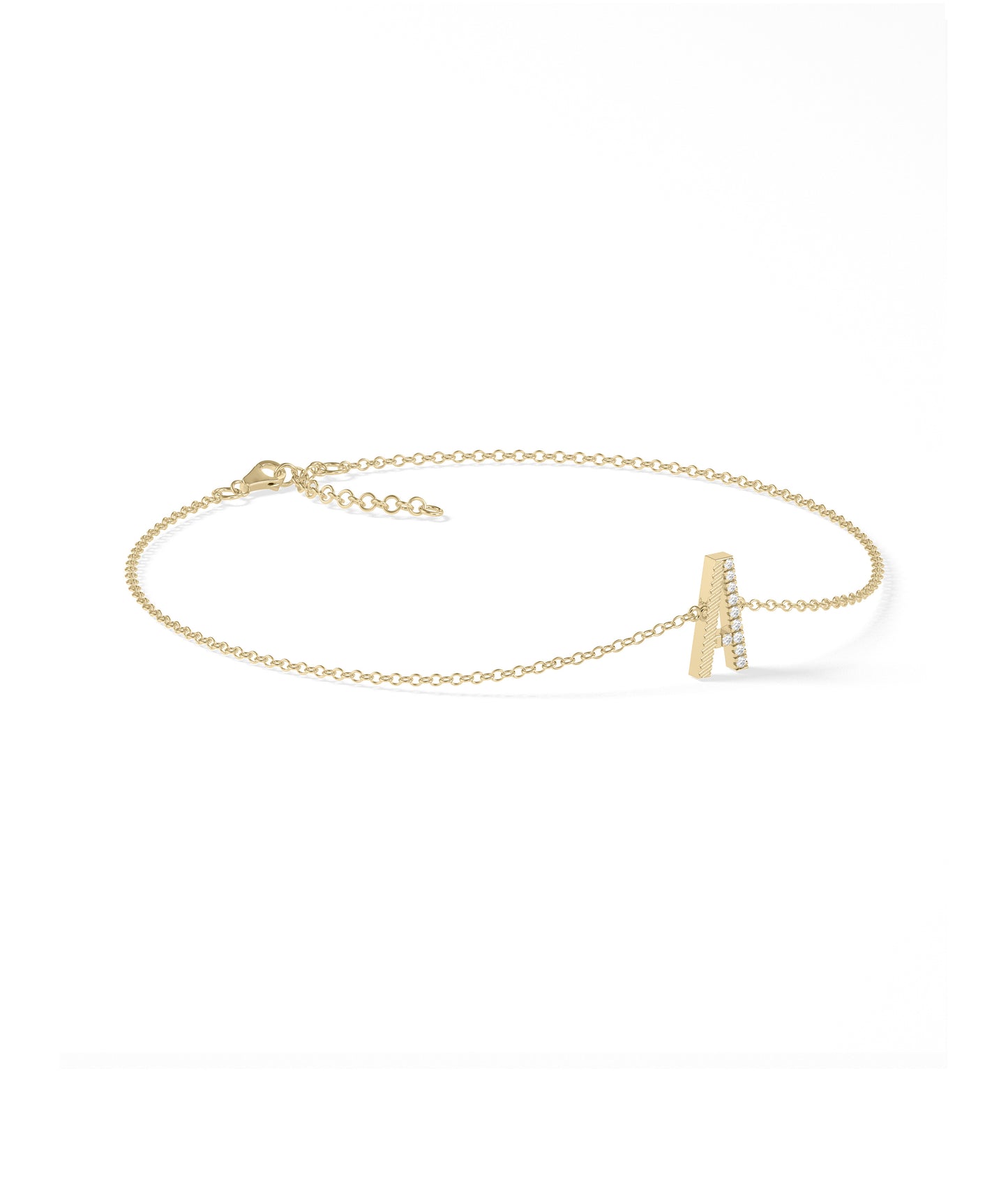 Initial Diamond and Groove Bracelet | Diamond Bracelets For Women