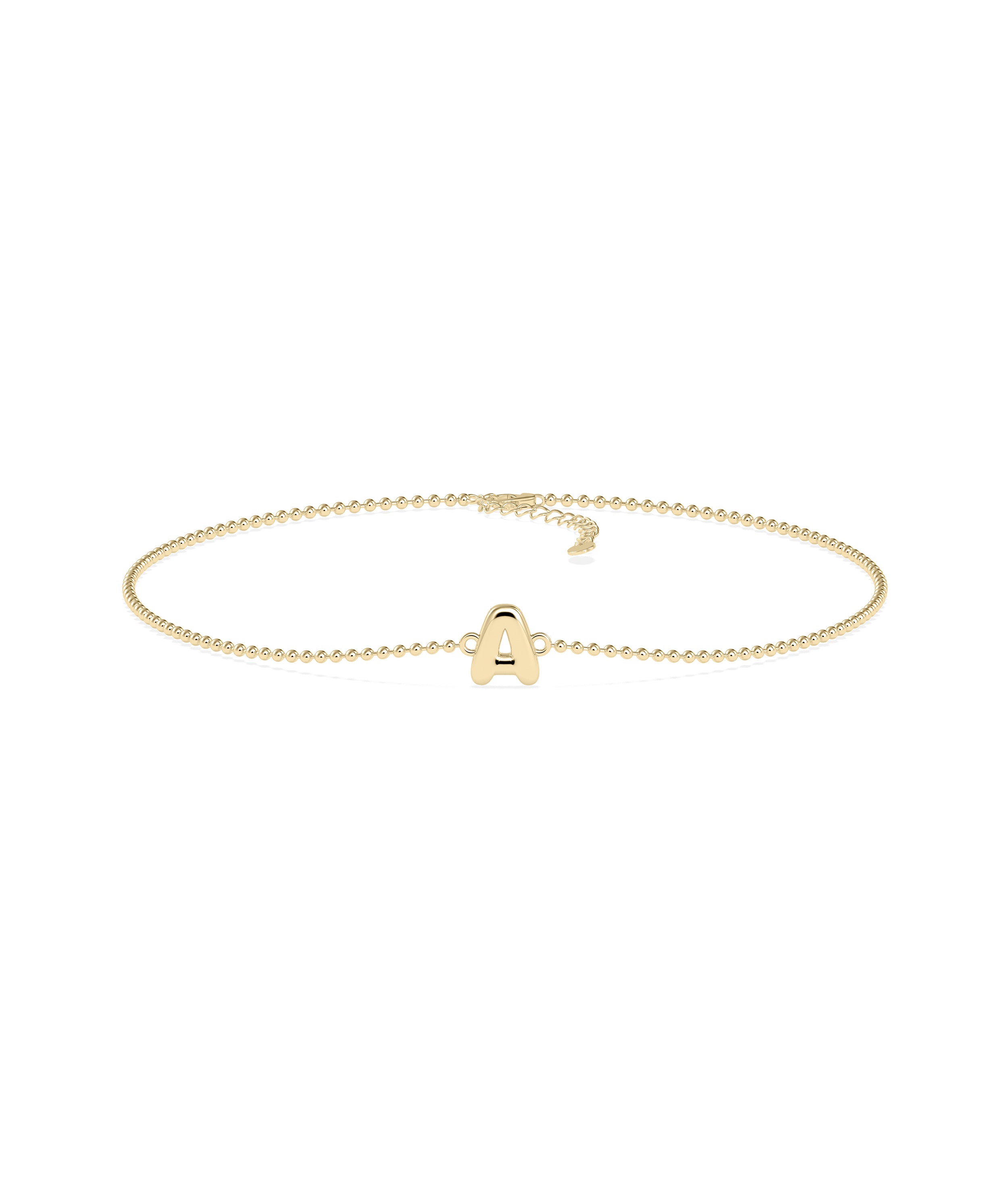 Bubble Initial Cable Chain Bracelet - Stylish Diamond Bangle Bracelet