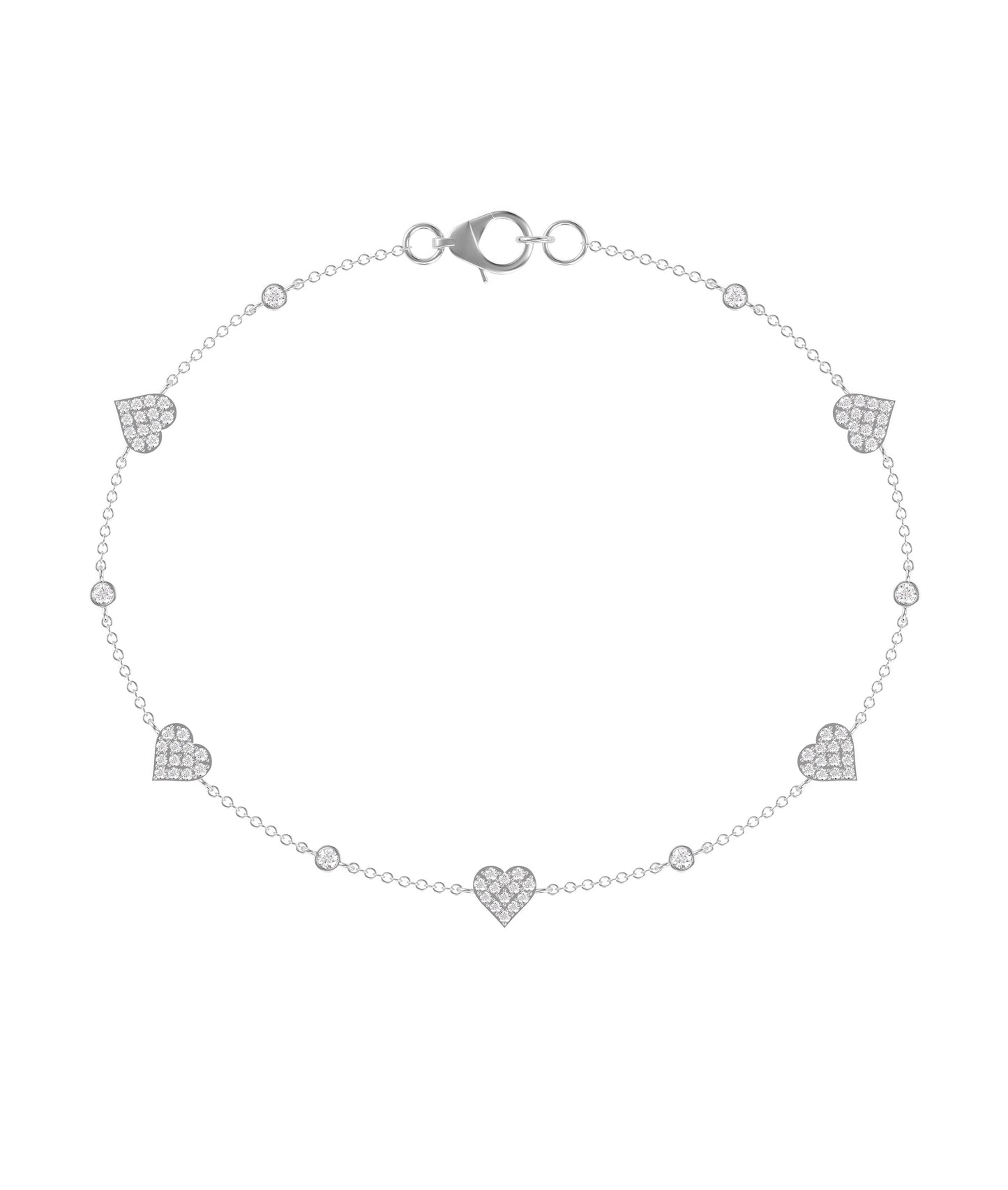 Diamond Pave and Solitiare Station Bracelet | Diamond Bracelets For Women