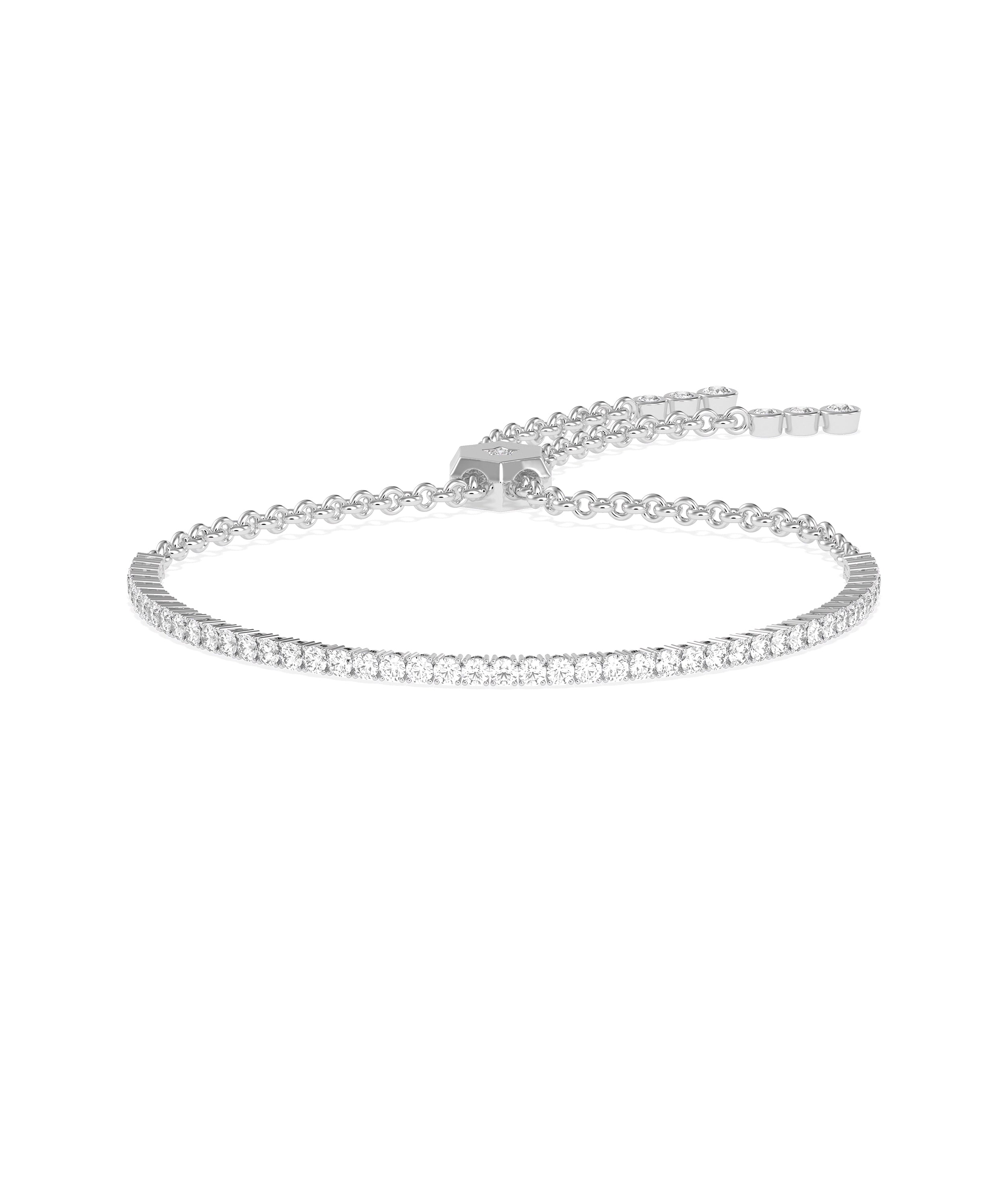 Diamond Single Line Bolo Bracelet | Diamond Bracelet