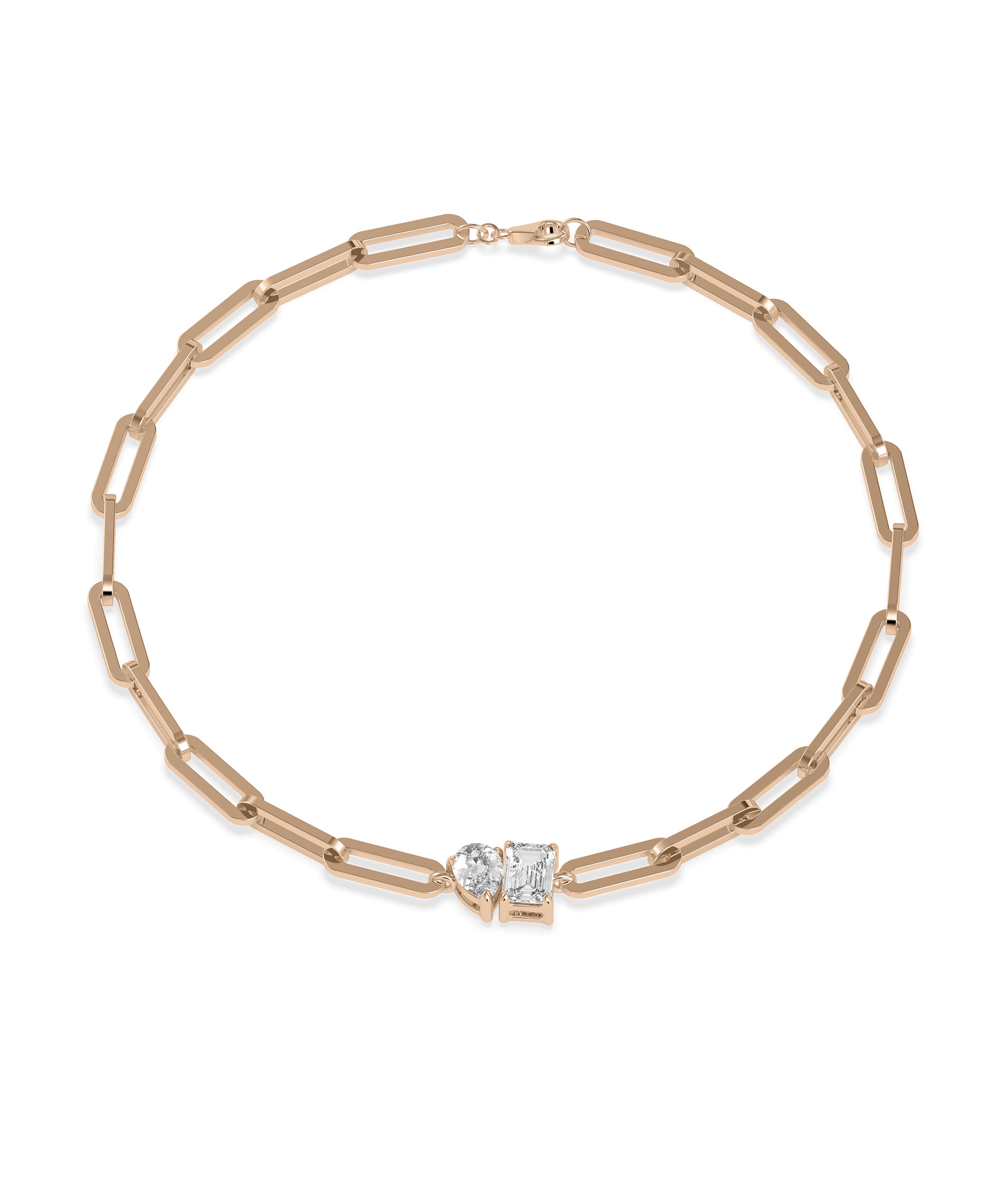 Diamond Solitaire Paperclip Bracelet | Diamond Bracelet