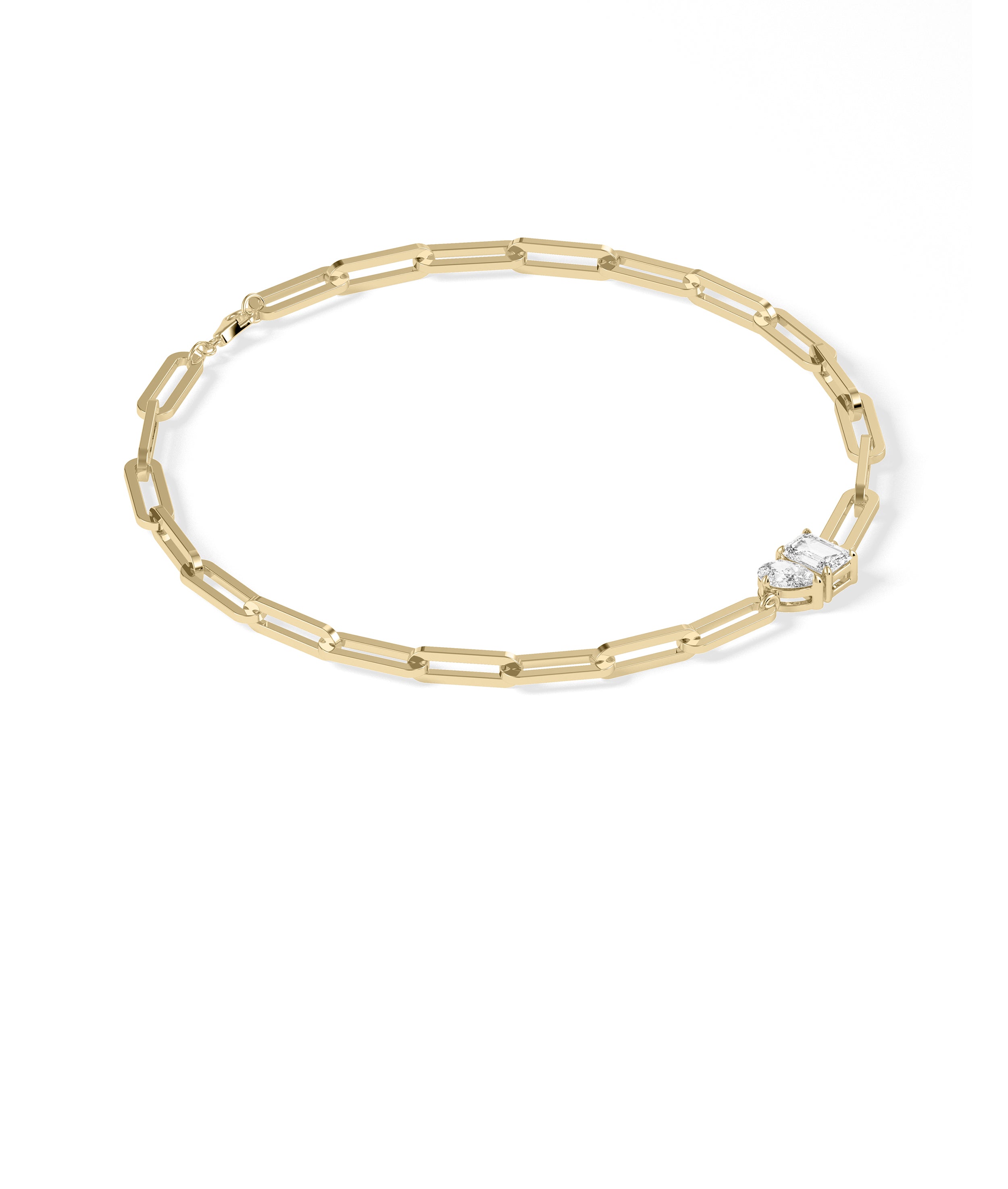 Diamond Solitaire Paperclip Bracelet | Diamond Bracelet