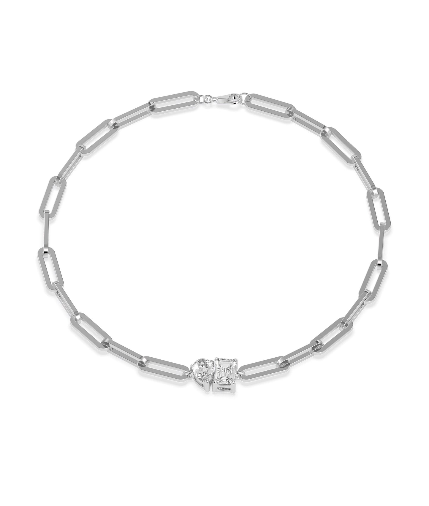 Diamond Solitaire Paperclip Bracelet | Diamond Bracelet