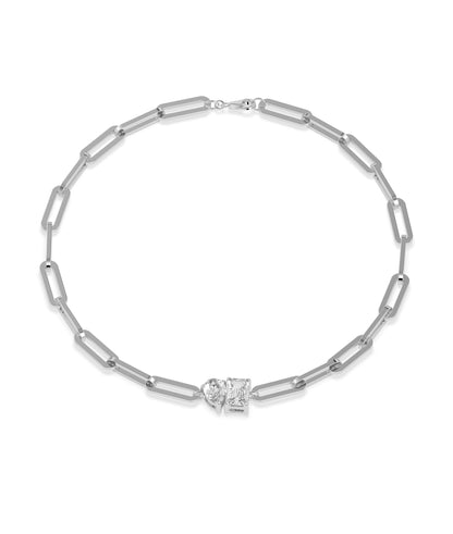 Diamond Solitaire Paperclip Bracelet | Diamond Bracelet