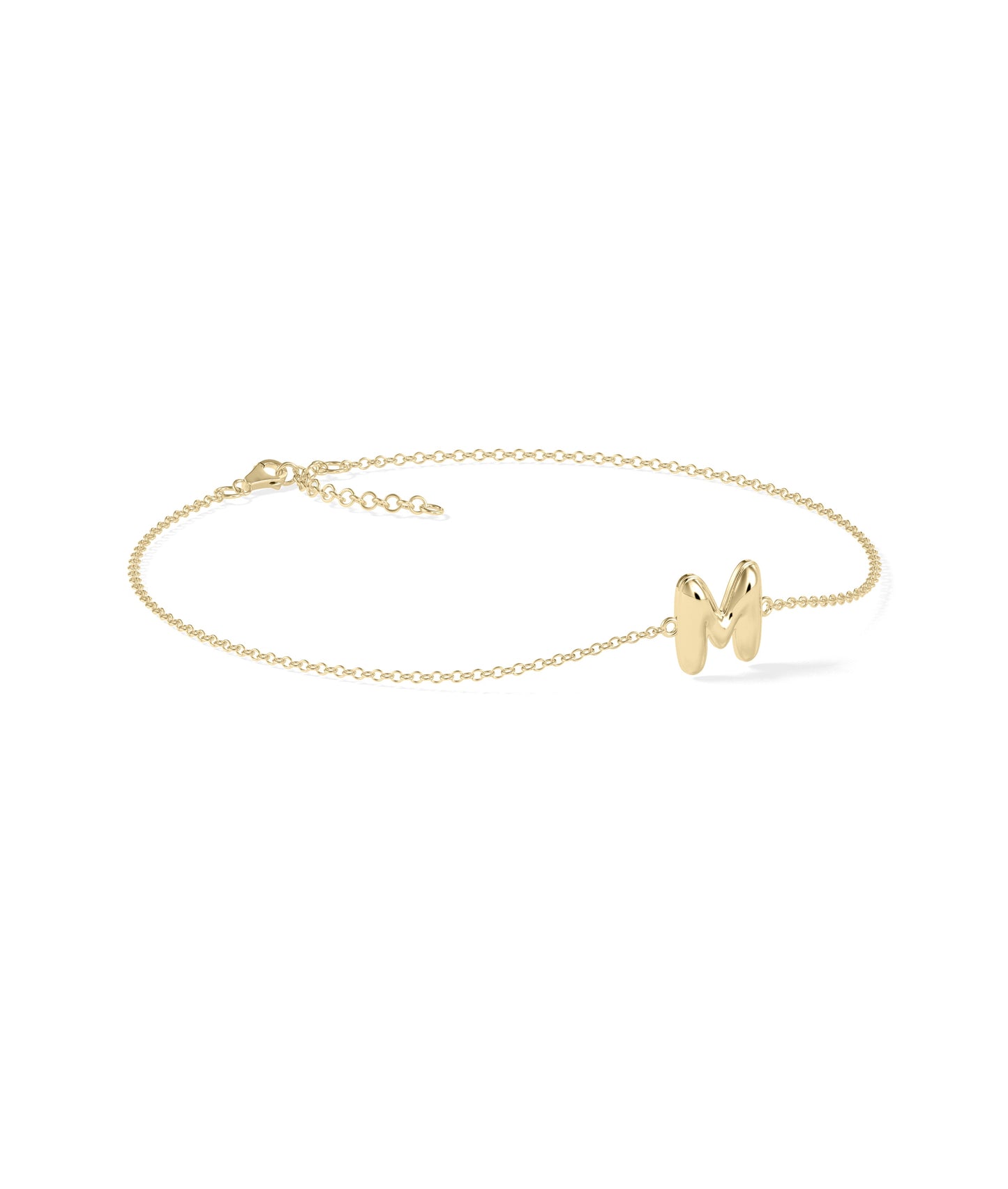 Bubble Initial Cable Chain Bracelet - Stylish Diamond Bangle Bracelet