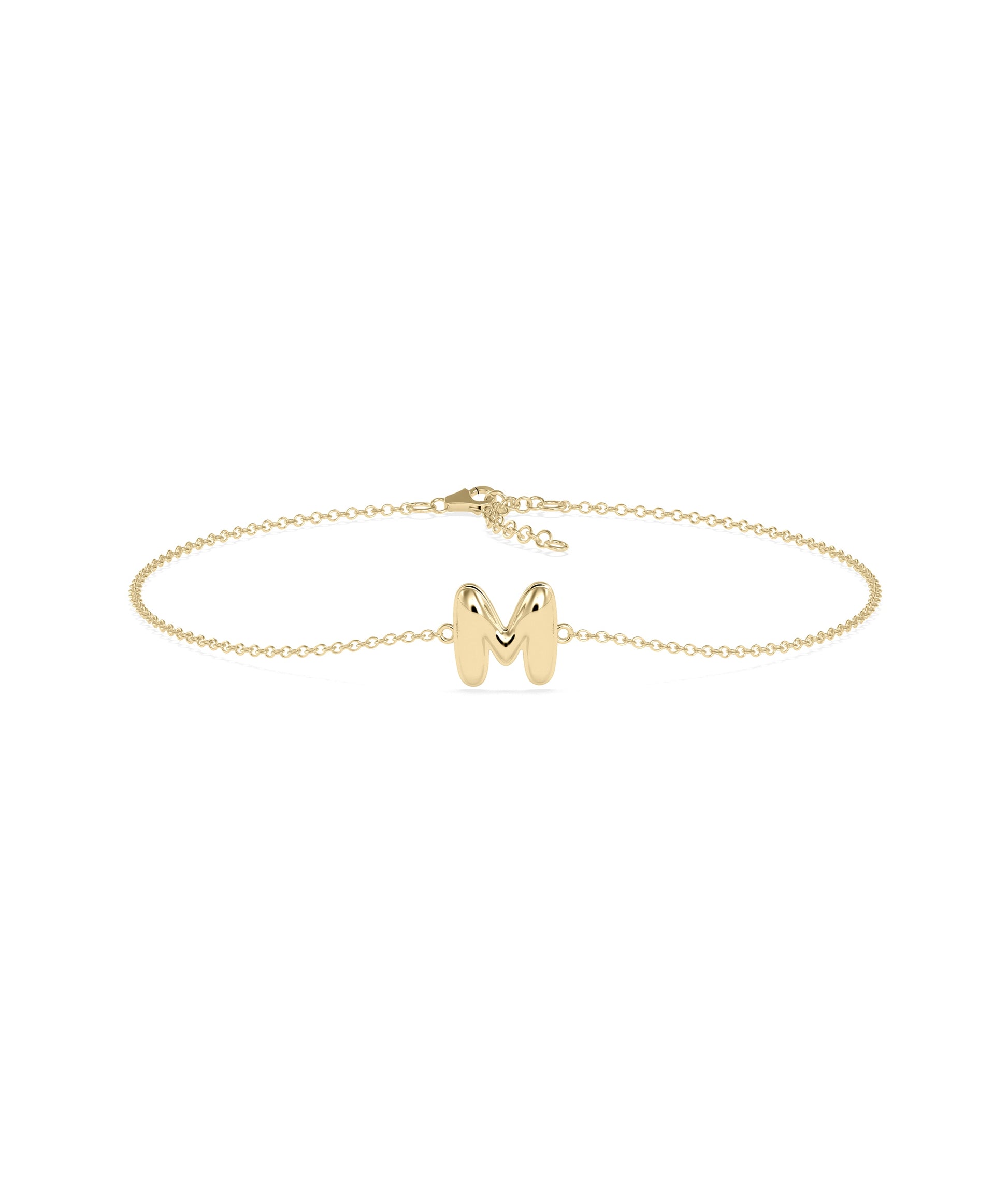 Bubble Initial Cable Chain Bracelet - Stylish Diamond Bangle Bracelet