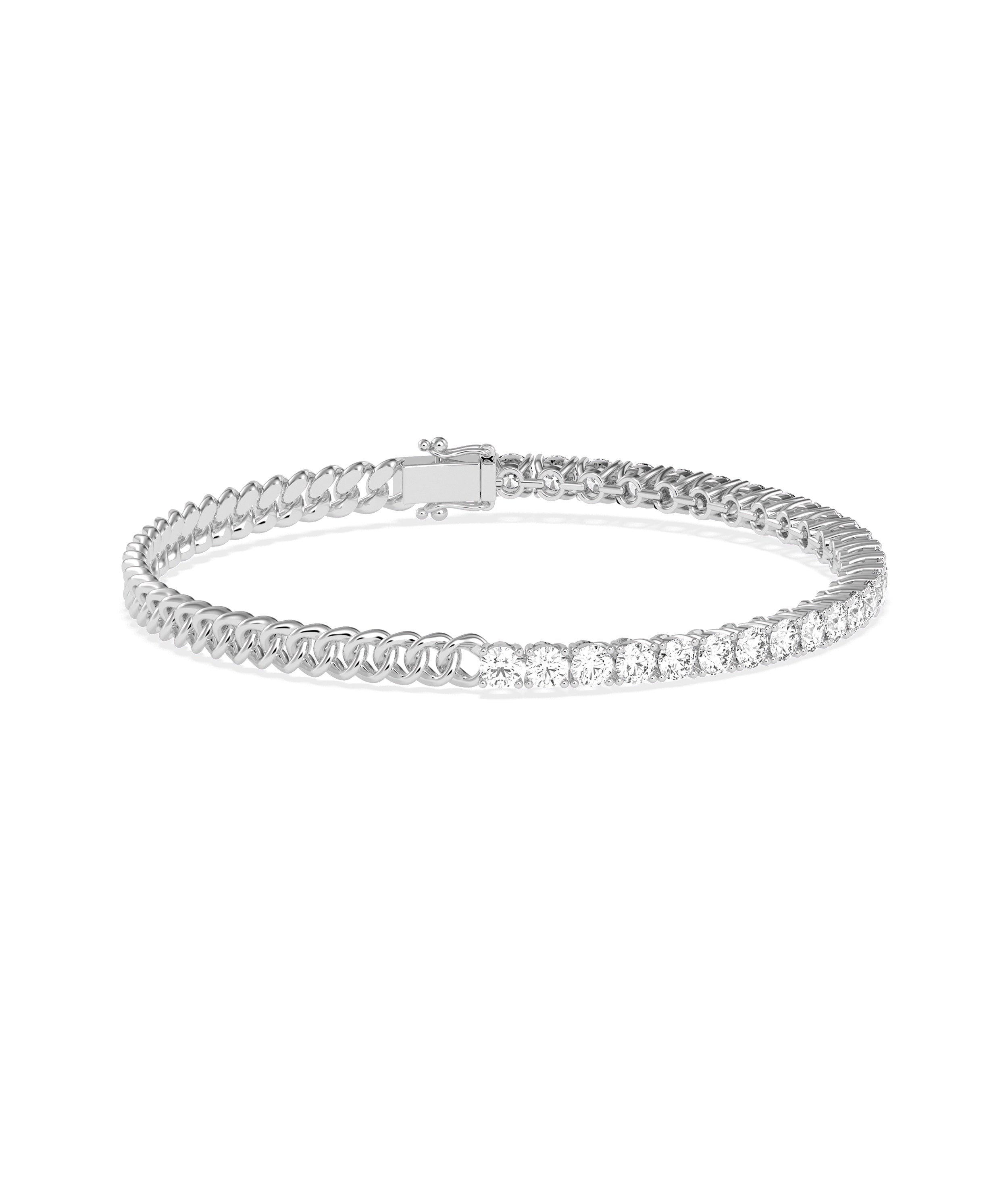 Diamond Tennis Curb Link Bracelet