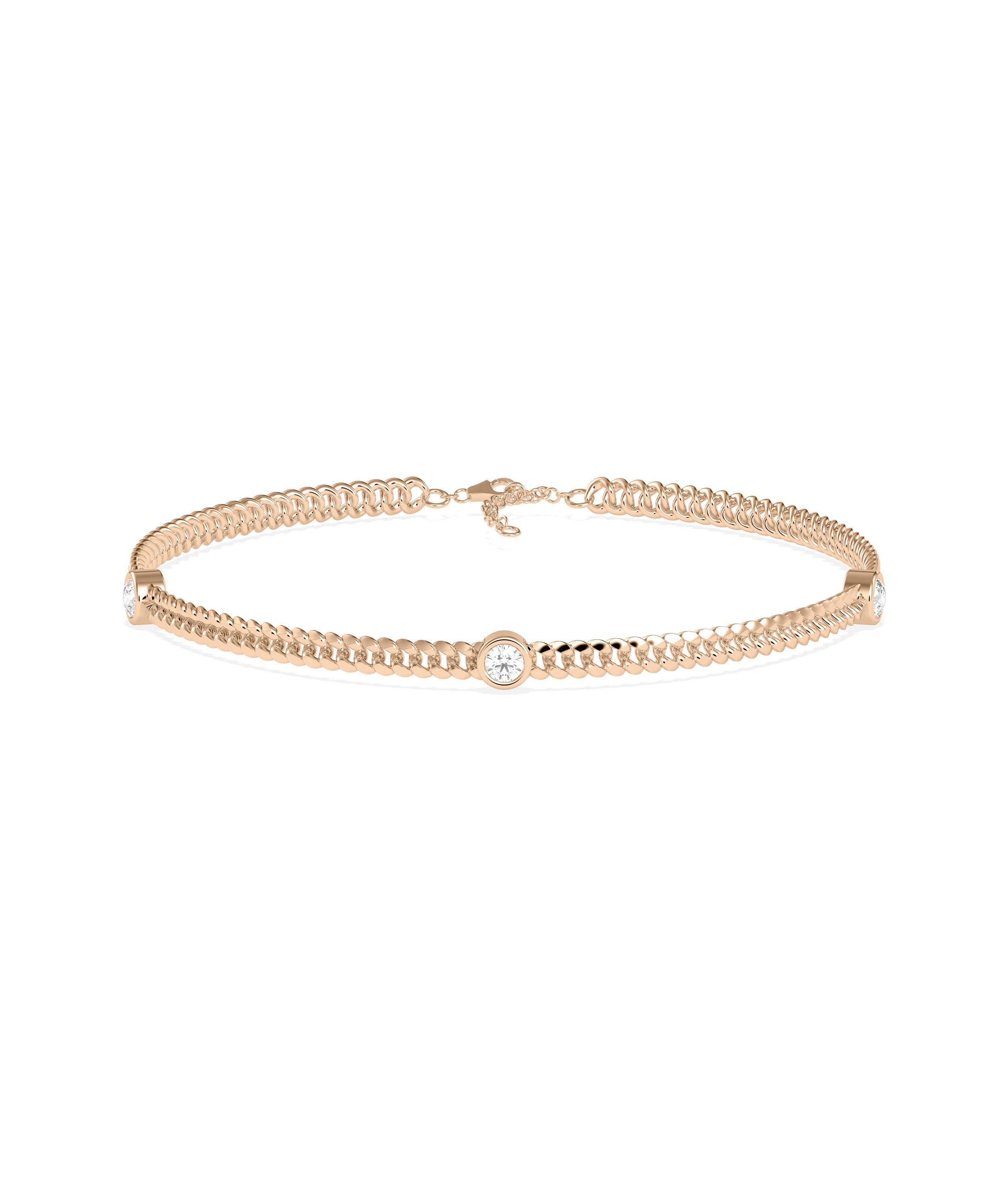 Curb Link Diamond Station Bracelet- everyday jewelry