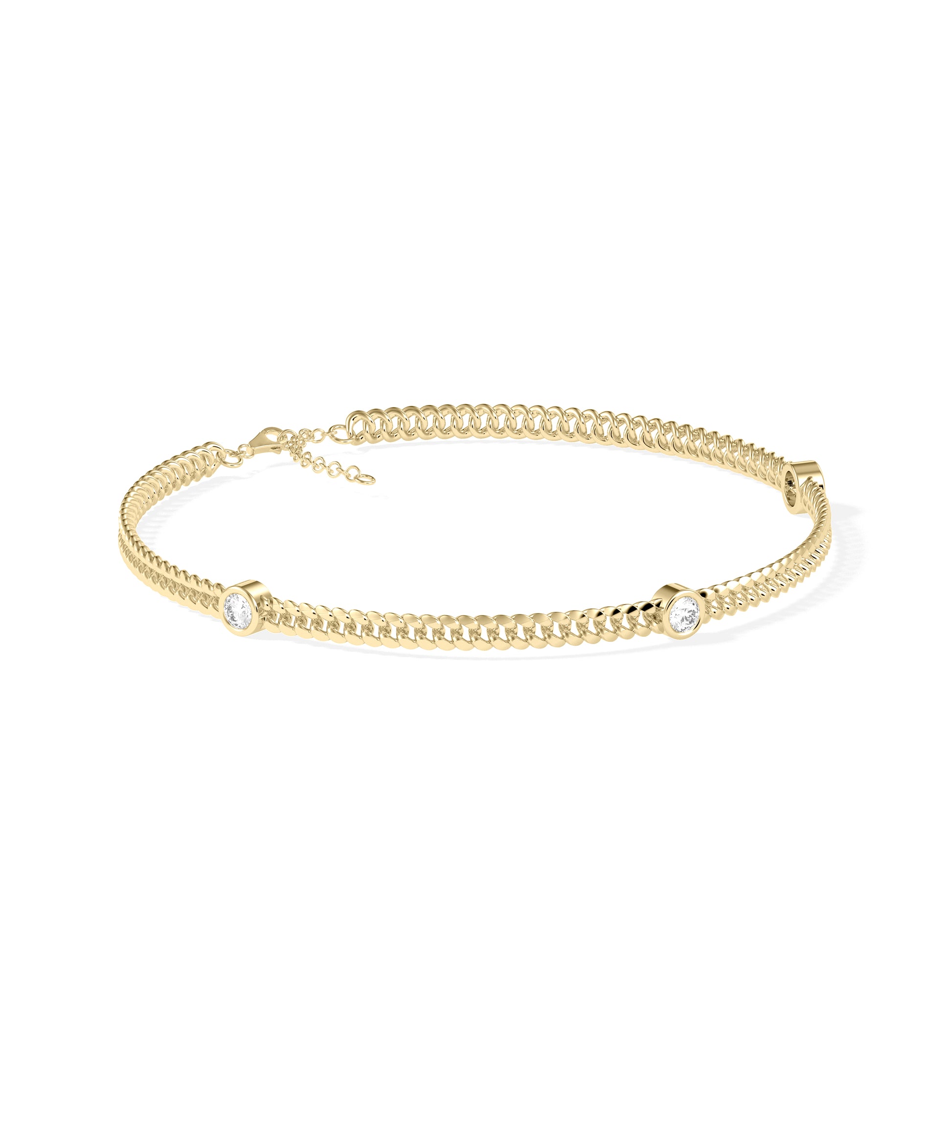 Curb Link Diamond Station Bracelet- everyday jewelry