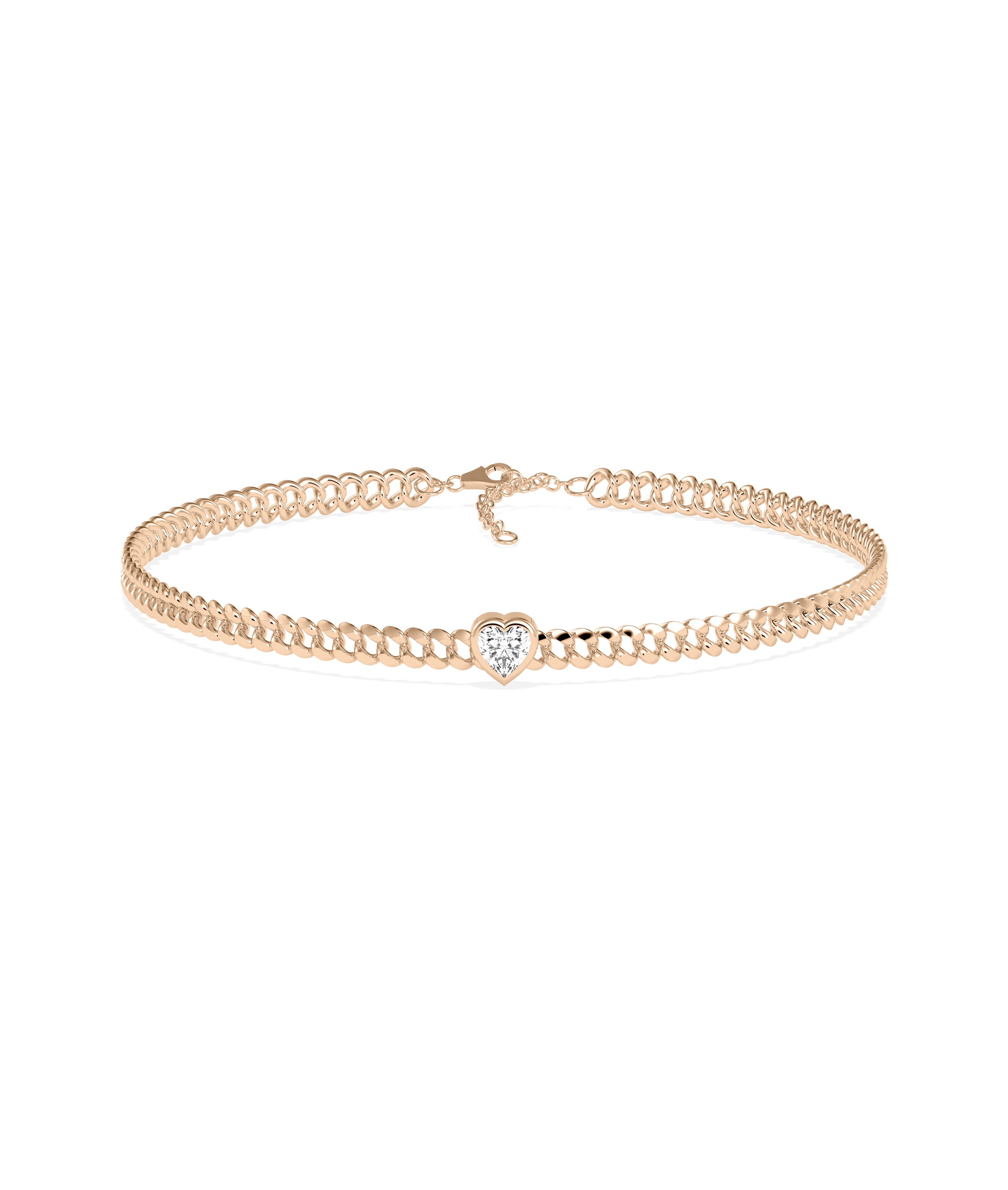 Curb Link Diamond Solitaire Bracelet