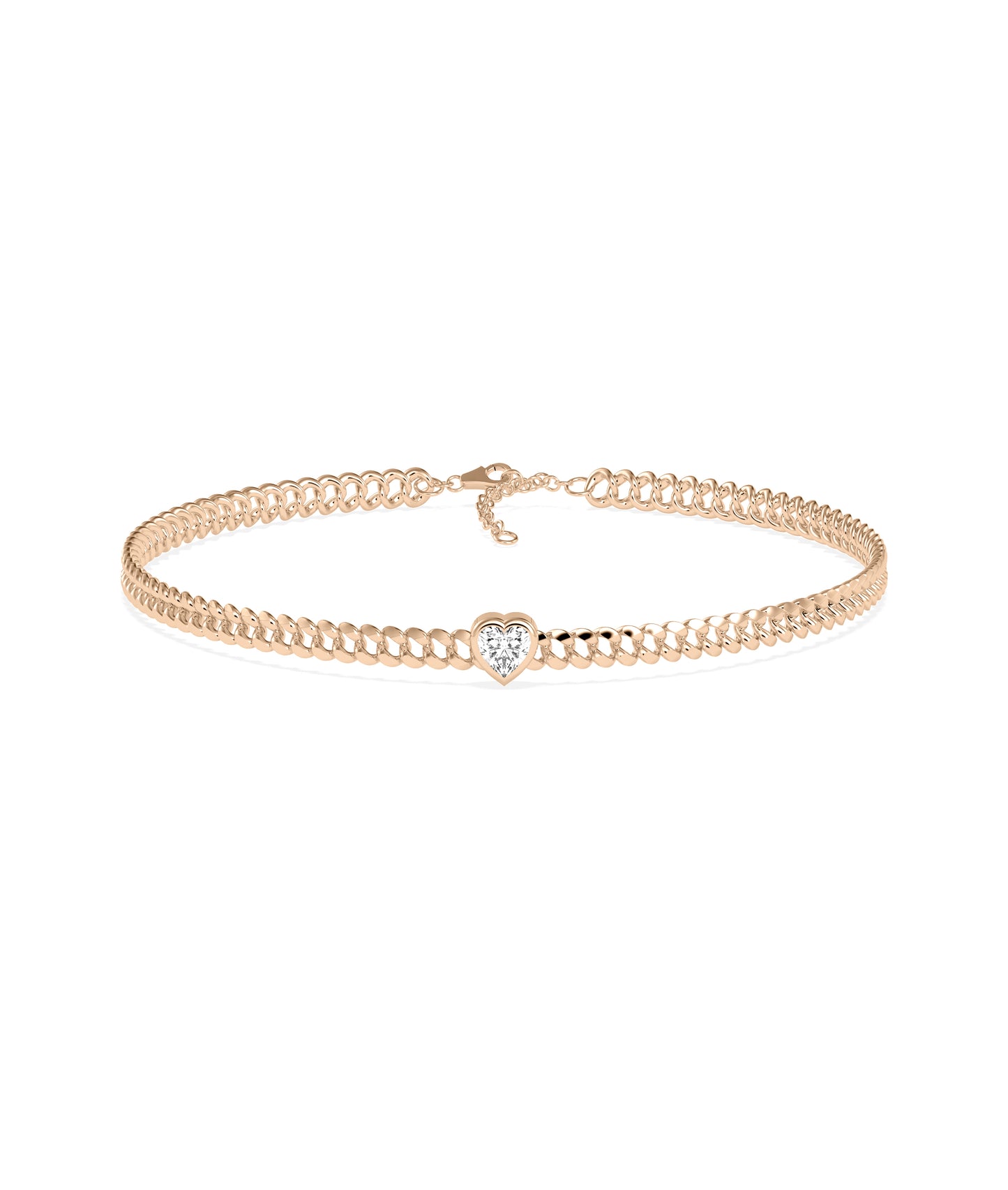 Curb Link Diamond Solitaire Bracelet