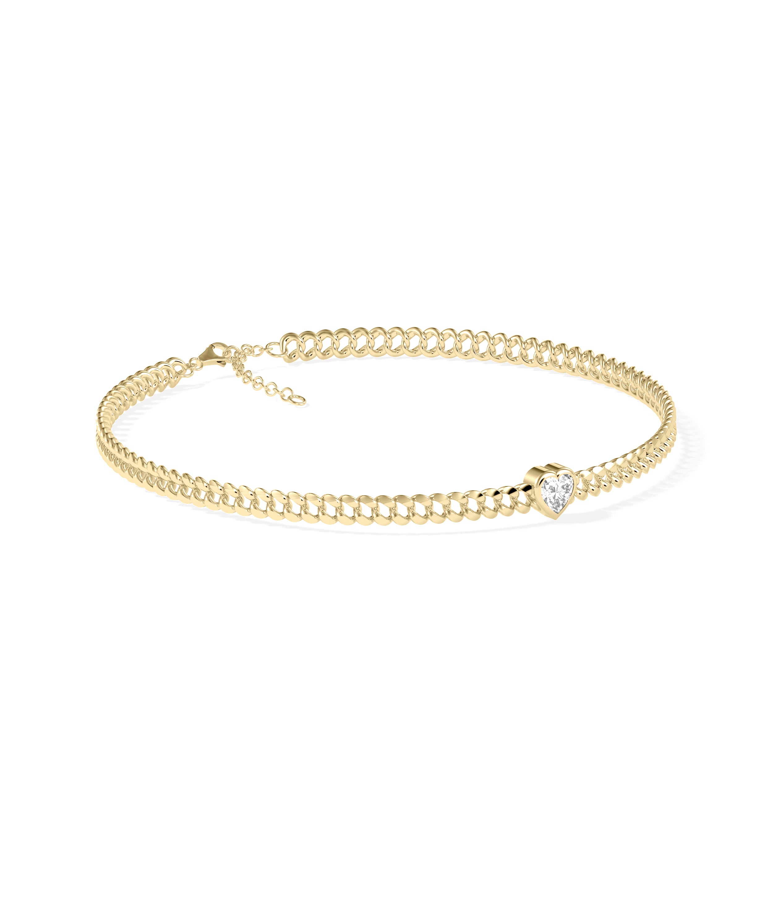 Curb Link Diamond Solitaire Bracelet