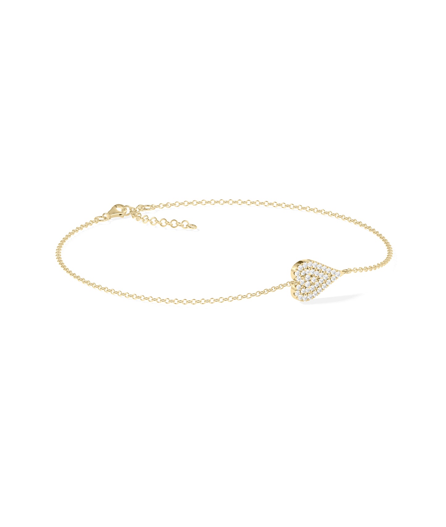 Diamond Pave Heart Bracelet- Diamond bracelet