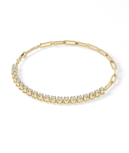 Diamond Tennis and Paper Clip Bracelet | Diamond Bracelet 