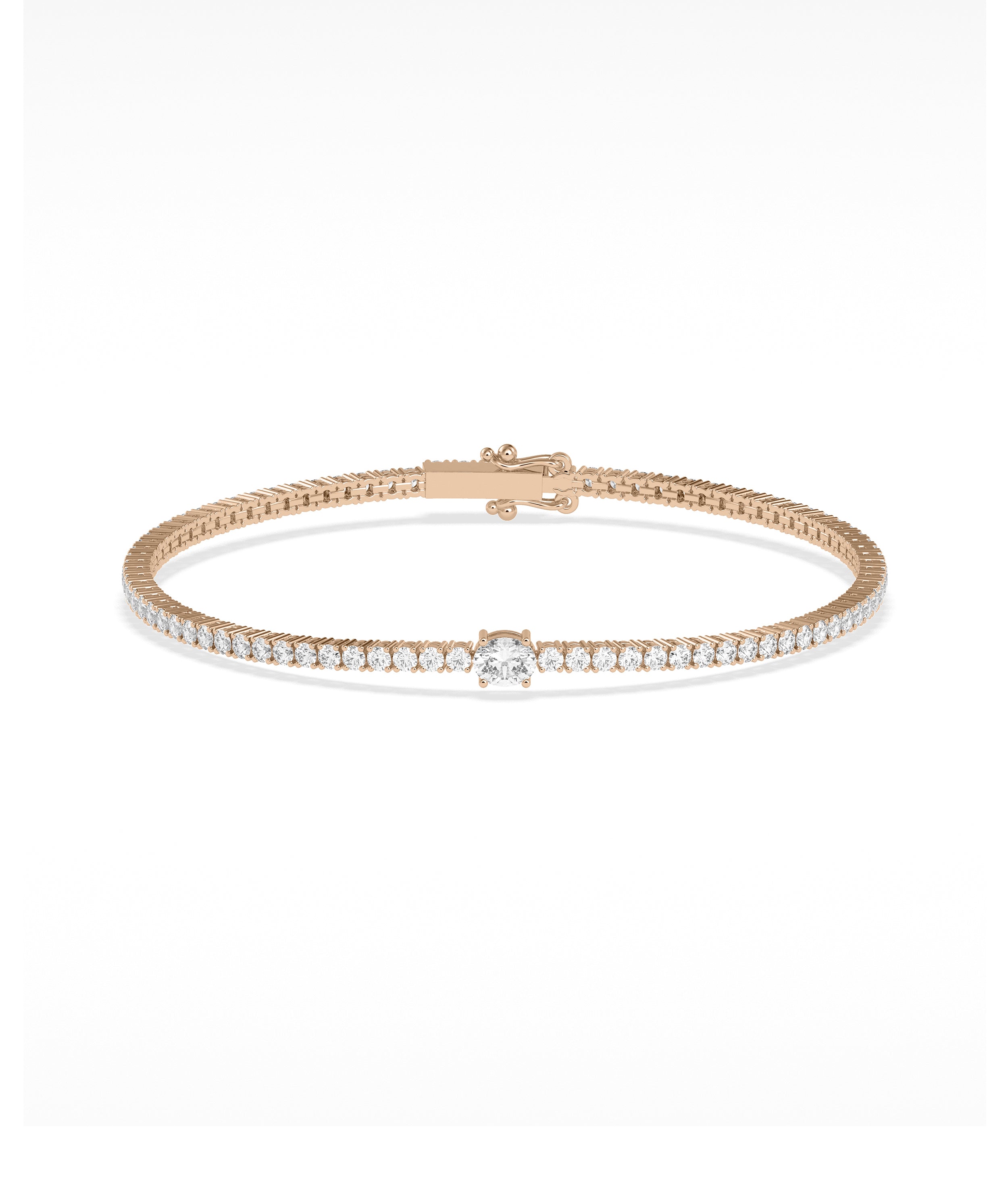 Diamond Tennis Bracelet with Solitaire