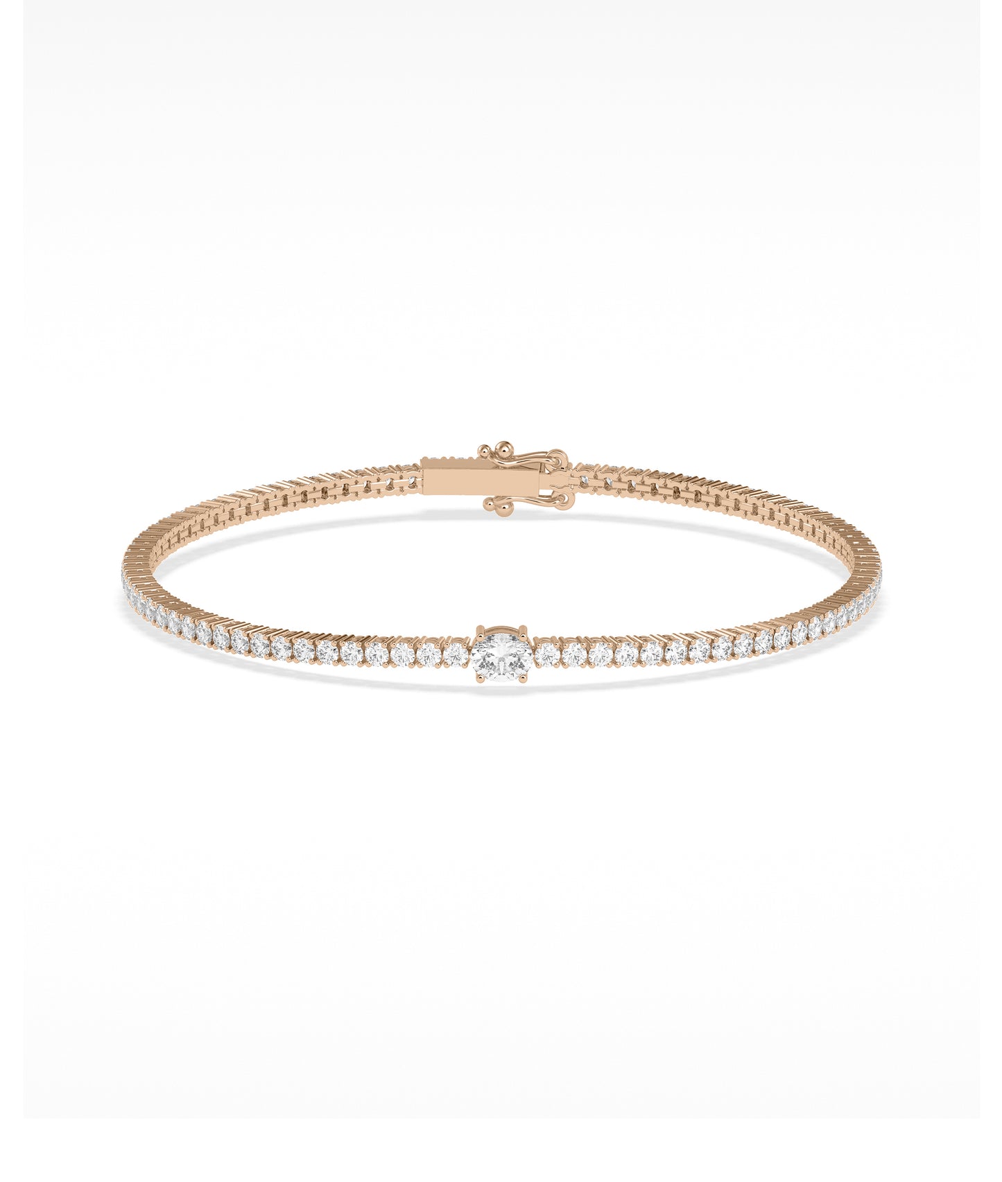 Diamond Tennis Bracelet with Solitaire