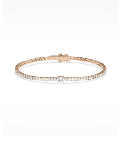 Diamond Tennis Bracelet with Solitaire