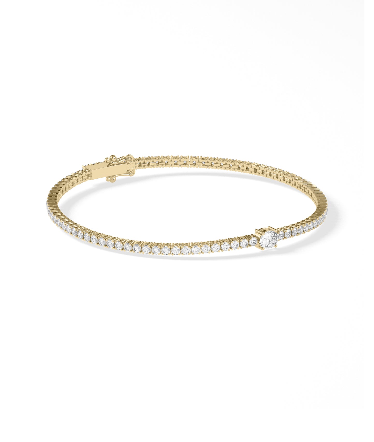 Diamond Tennis Bracelet with Solitaire - Everyday Jewelry