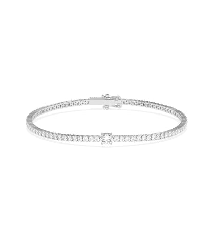 Diamond Tennis Bracelet with Solitaire