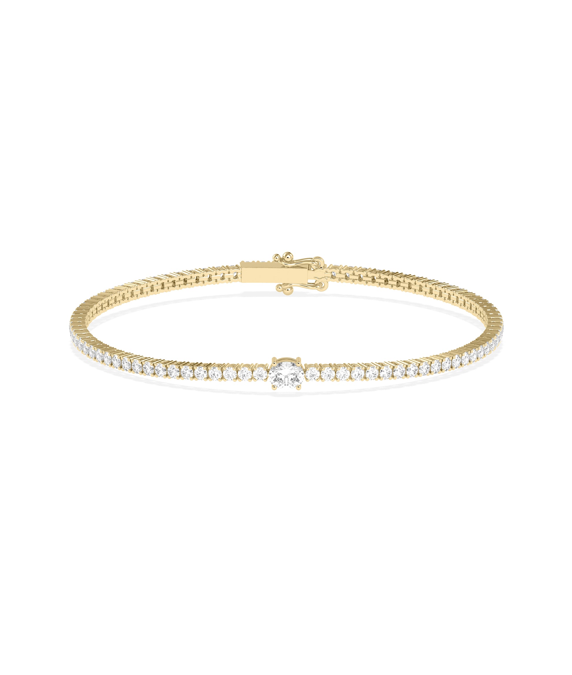 Diamond Tennis Bracelet with Solitaire - Everyday Jewelry