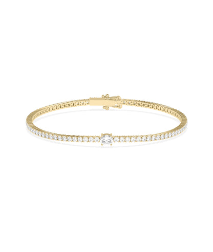 Diamond Tennis Bracelet with Solitaire - Everyday Jewelry