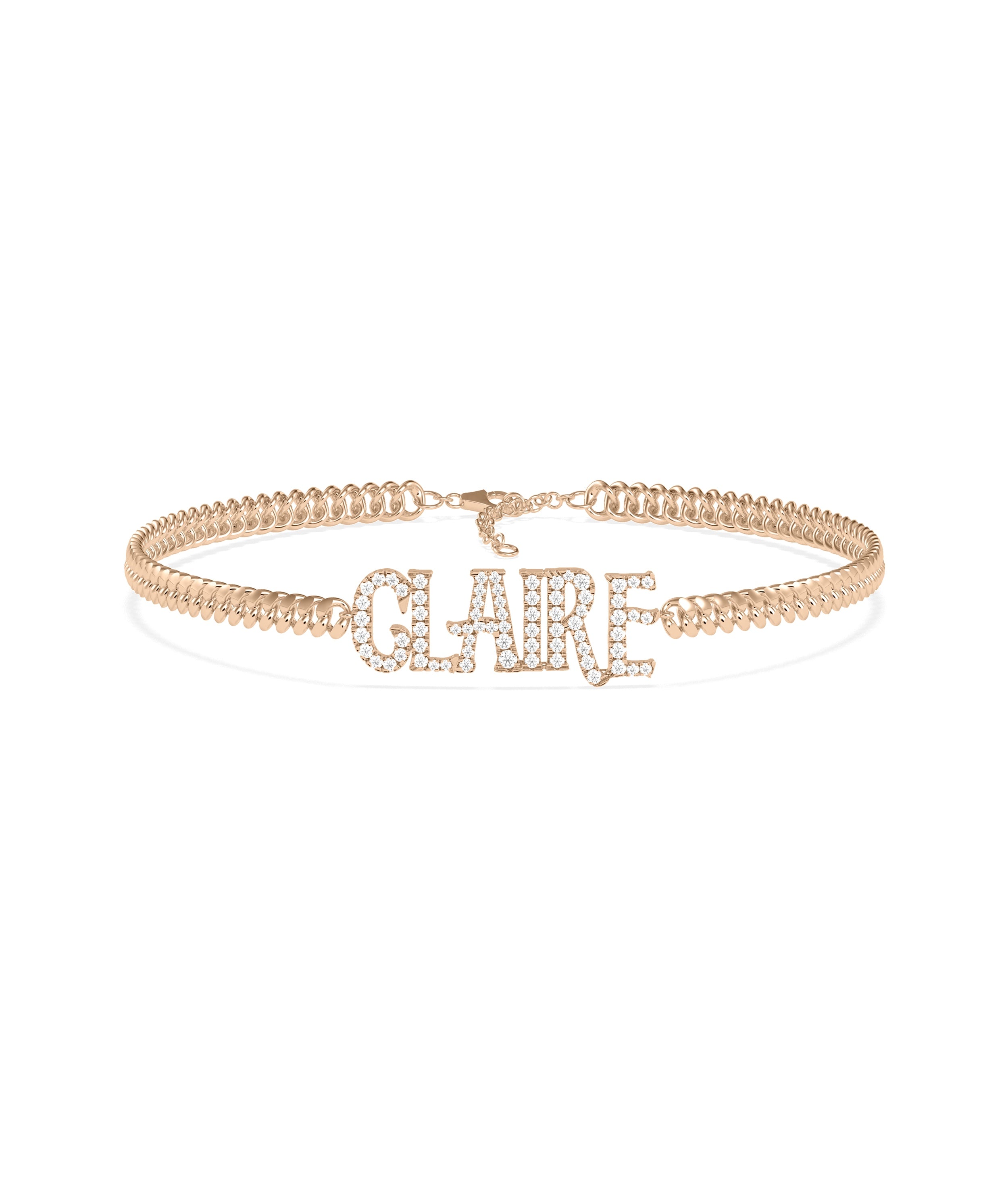 Custom Diamond Pave Initial Tennis Bracelet