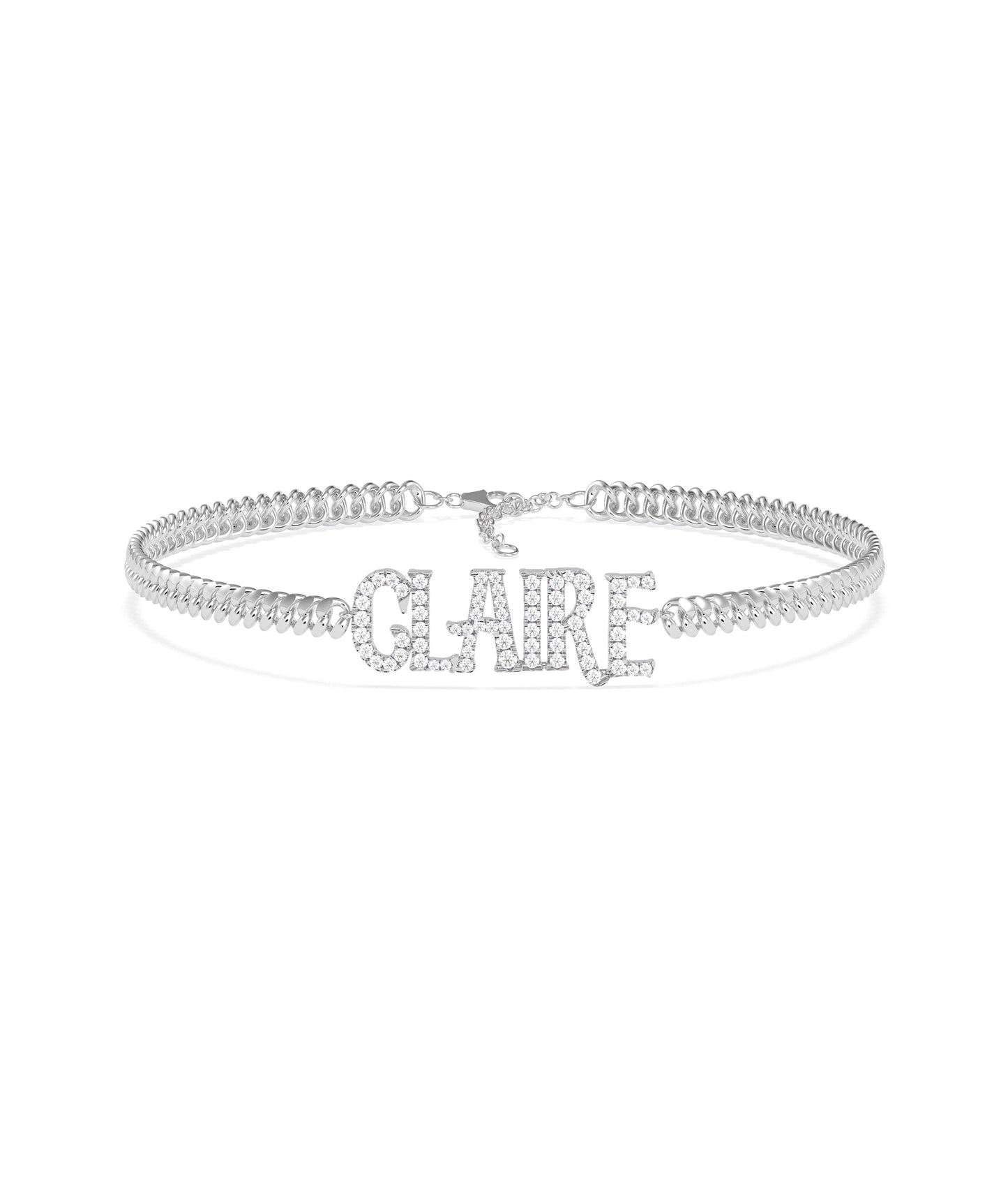 Custom Diamond Pave Initial Tennis Bracelet