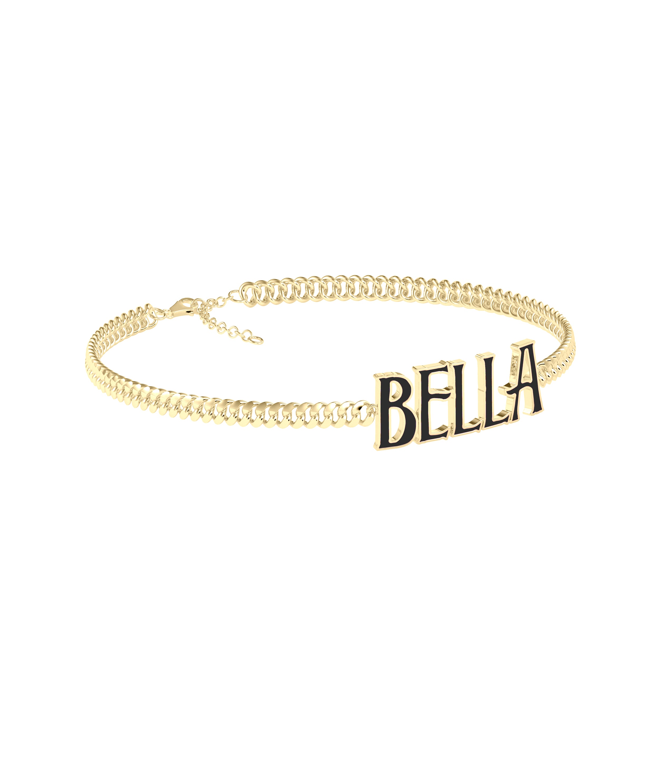 Custom Enamel Name Curb Link Bracelet - Stylish Diamond Bangle Bracelet