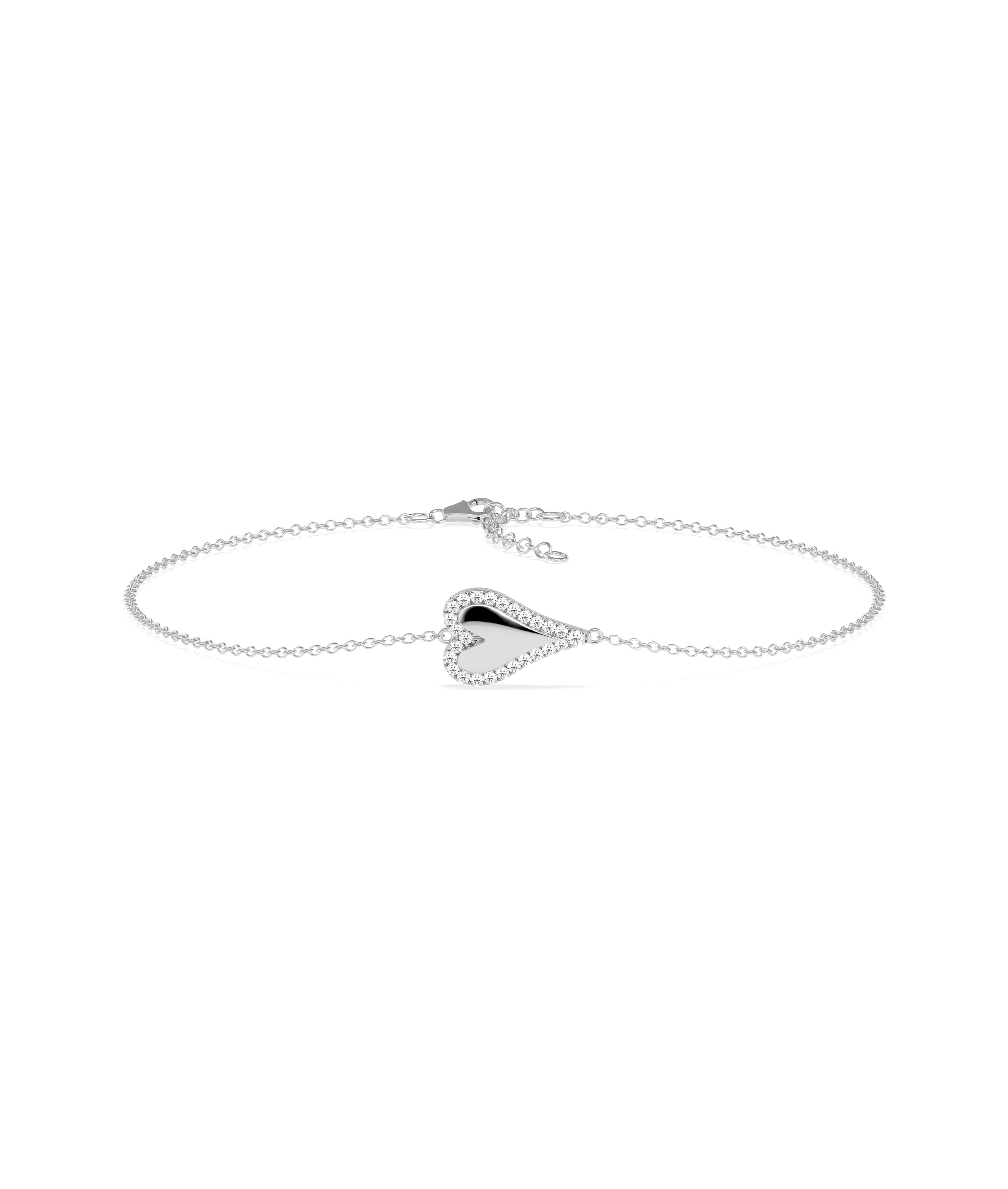 Diamond Bubble Heart Bracelet - Everyday Jewelry