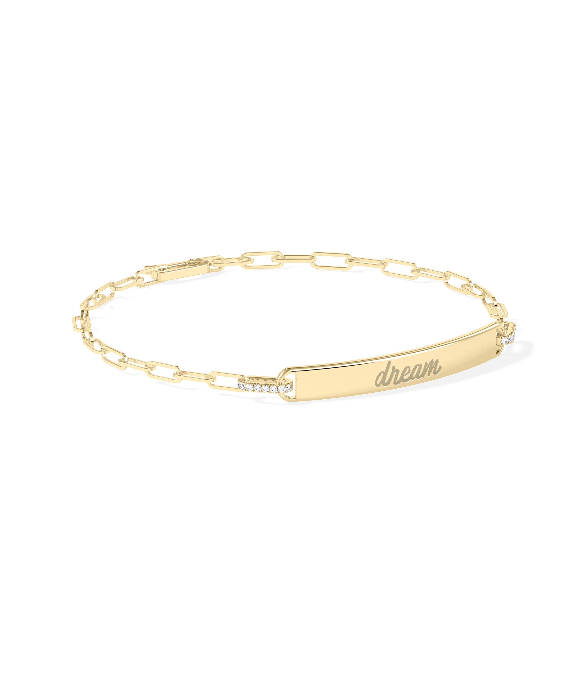 Bar Paper Clip Bracelet - diamond bangle bracelet