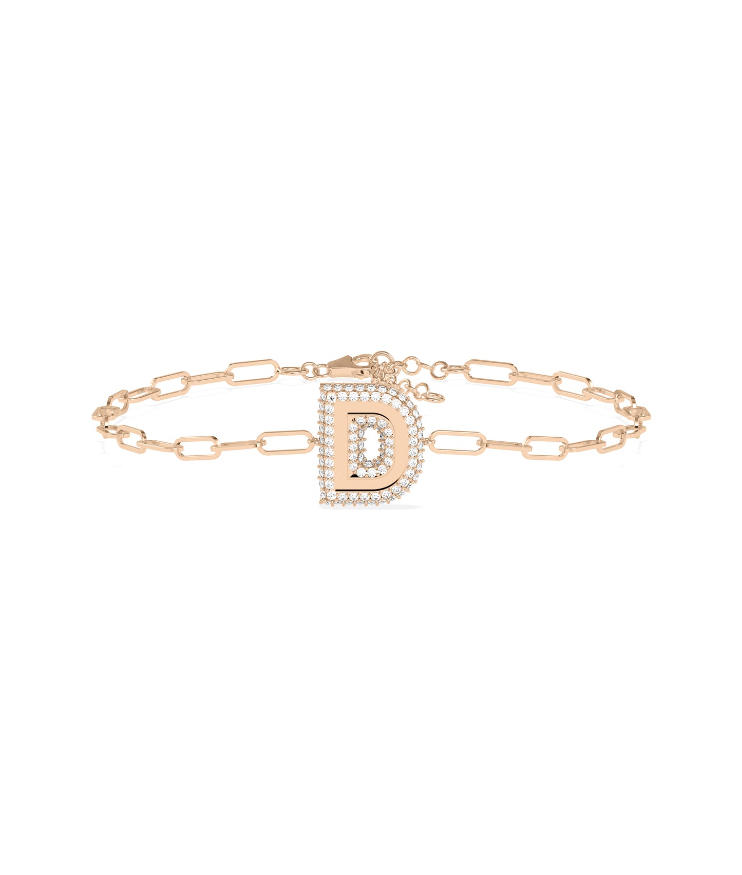 Diamond Initial Coin Cable Bracelet- diamond bracelet