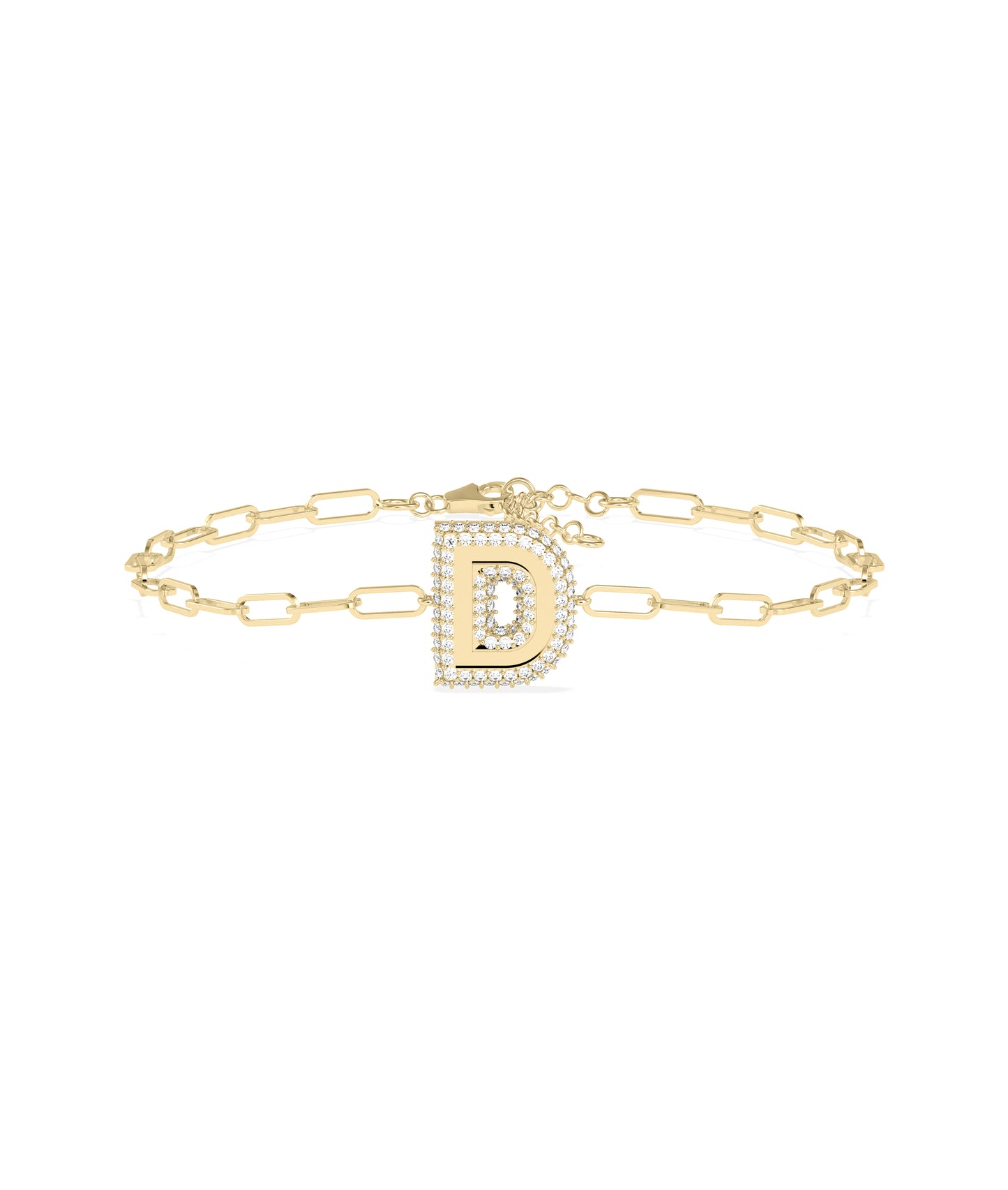 Diamond Initial Coin Cable Bracelet- diamond bracelet