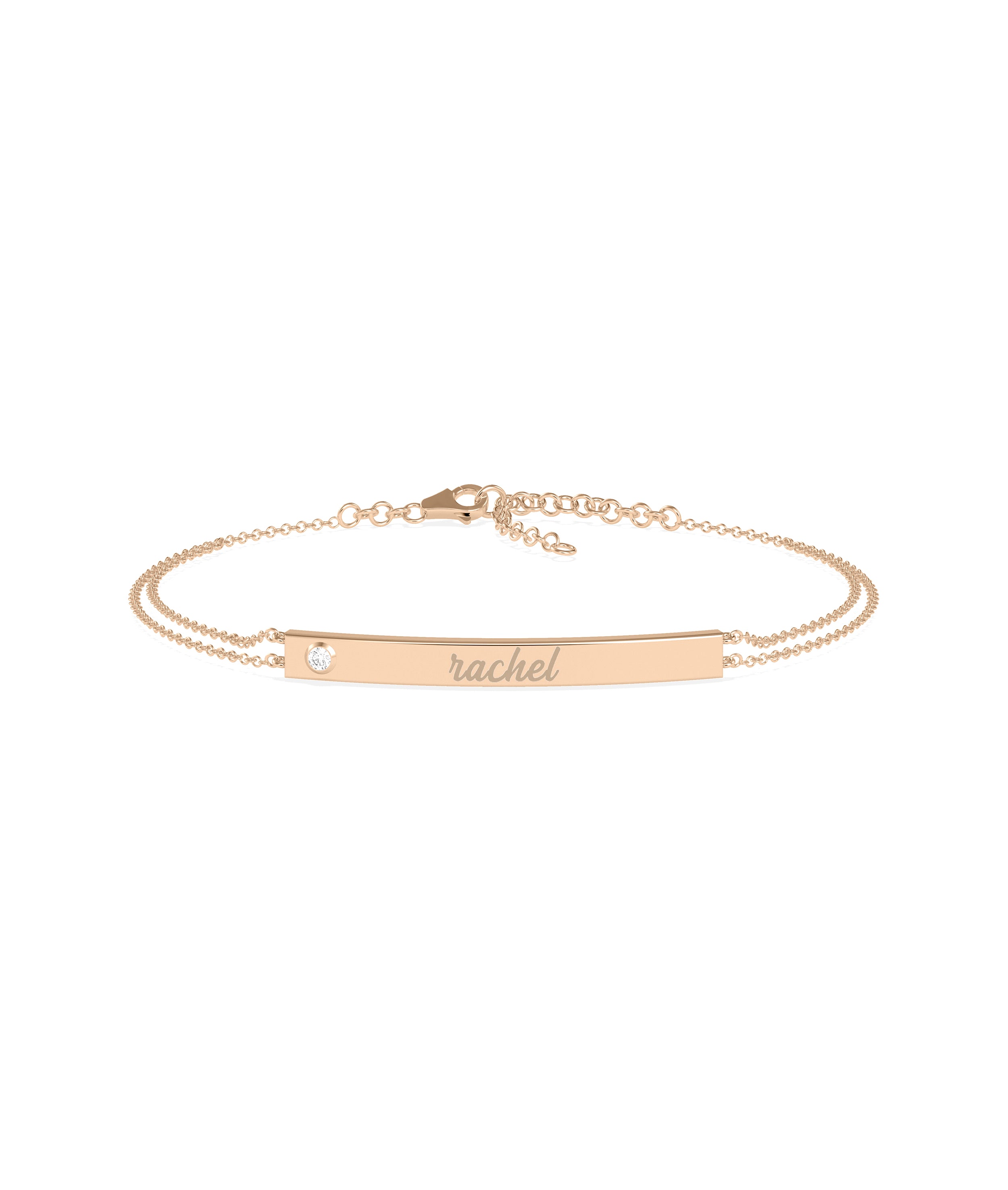 Bar 2 Row Cable Chain Bracelet - diamond bangle bracelet