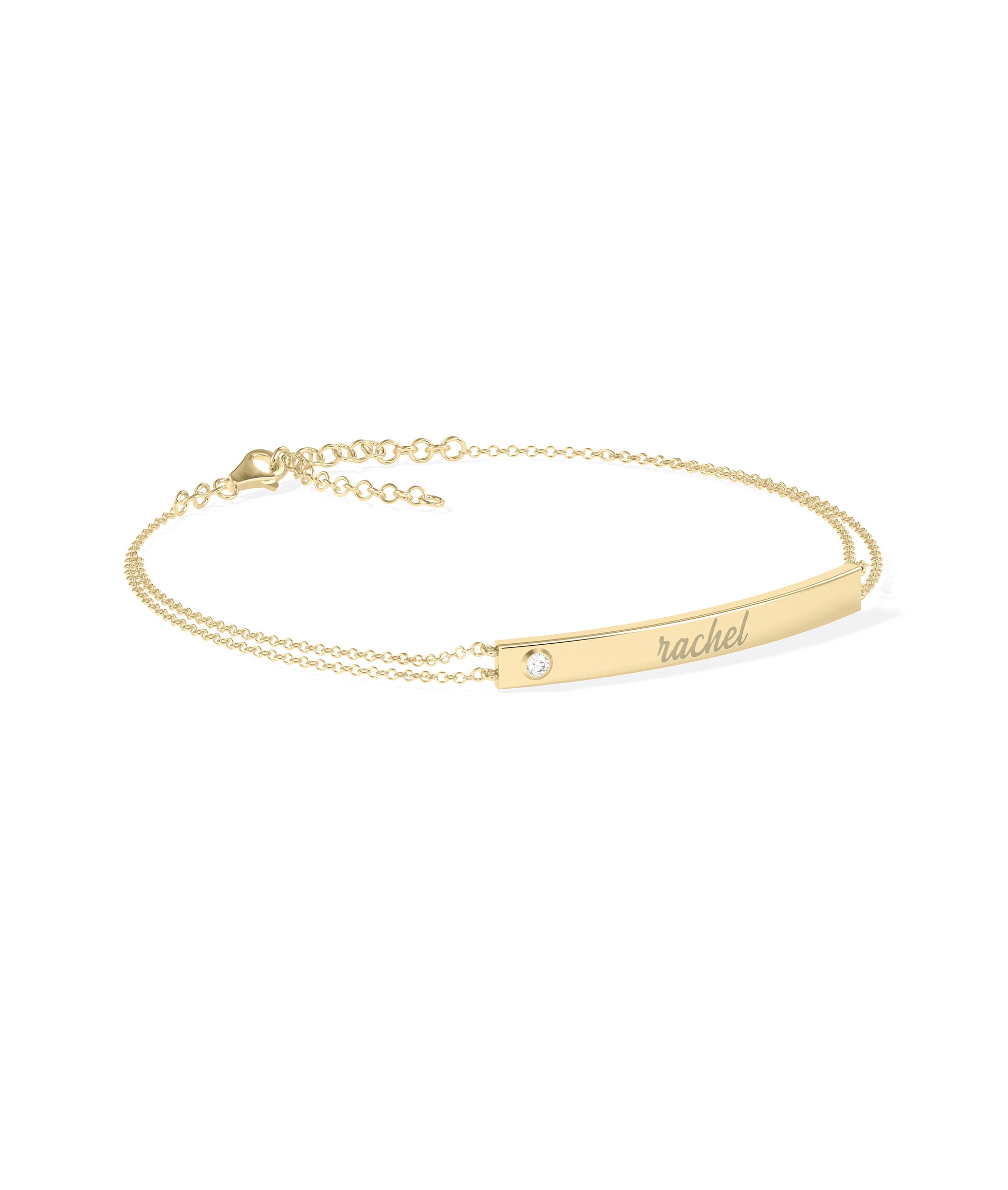 Bar 2 Row Cable Chain Bracelet - diamond bangle bracelet