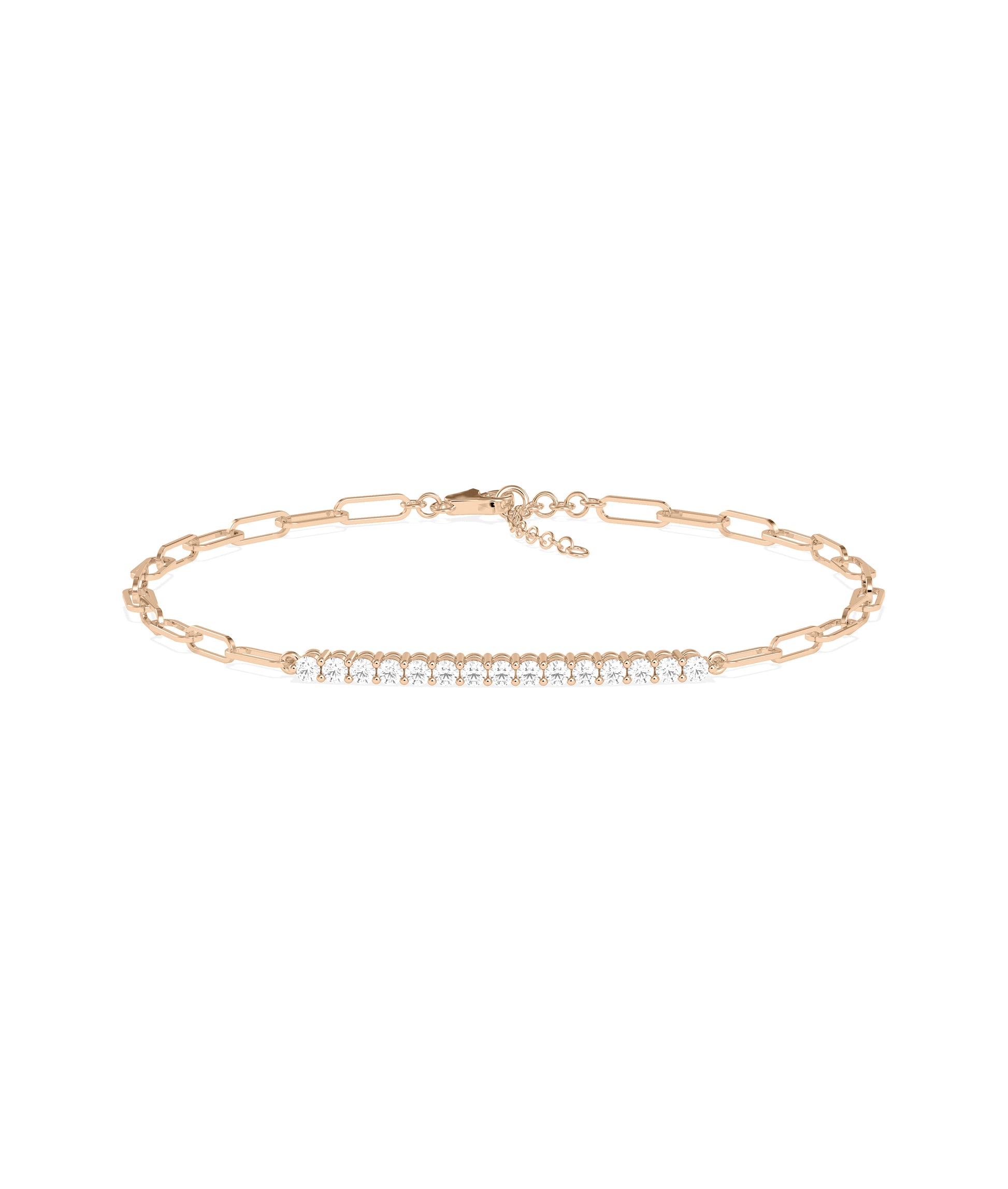 Diamond Line Paperclip Bracelet | Elegant Diamond Bangle