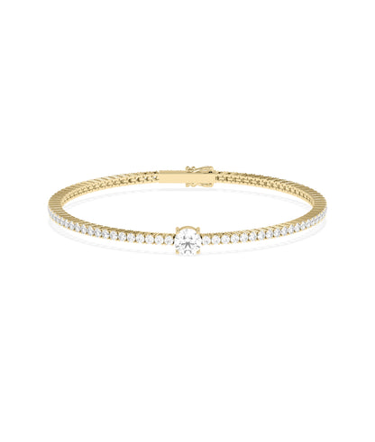 Diamond Tennis Bracelet with Solitaire - Everyday Jewelry