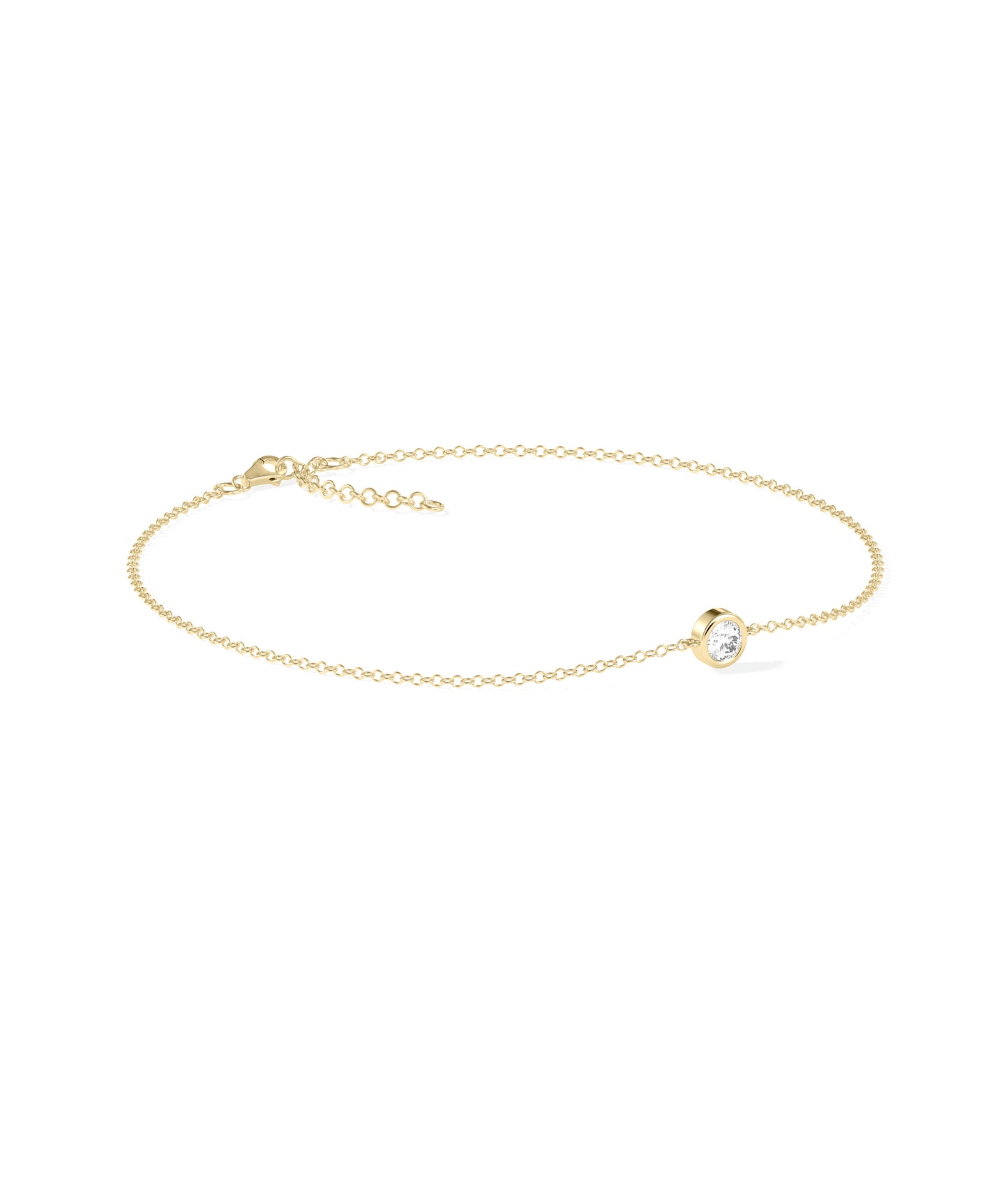 Diamond Bezel Solitiare Bracelet - gold bracelet